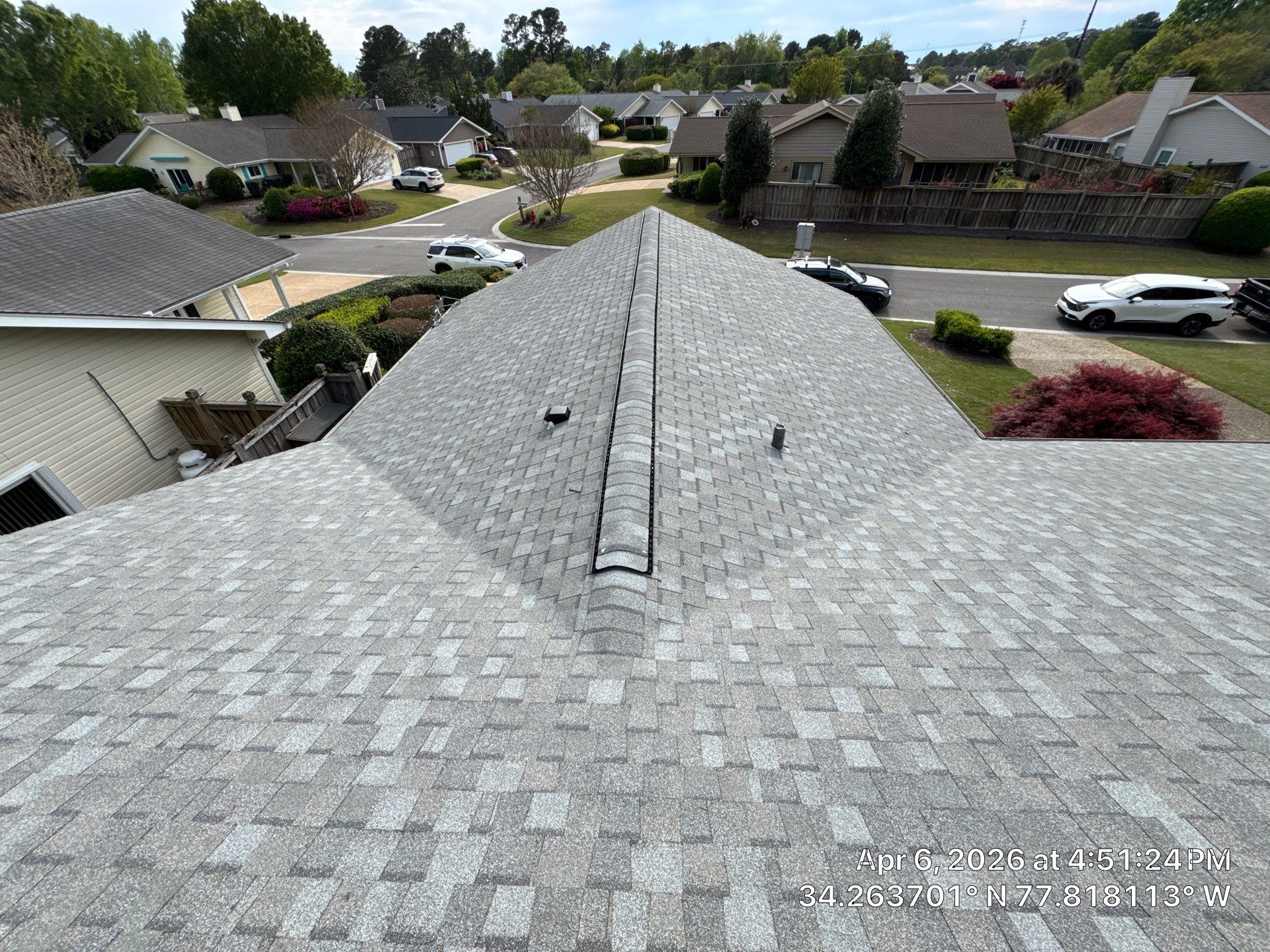 A 5-year-old roof that needed full replacement by North Carolina Roofs