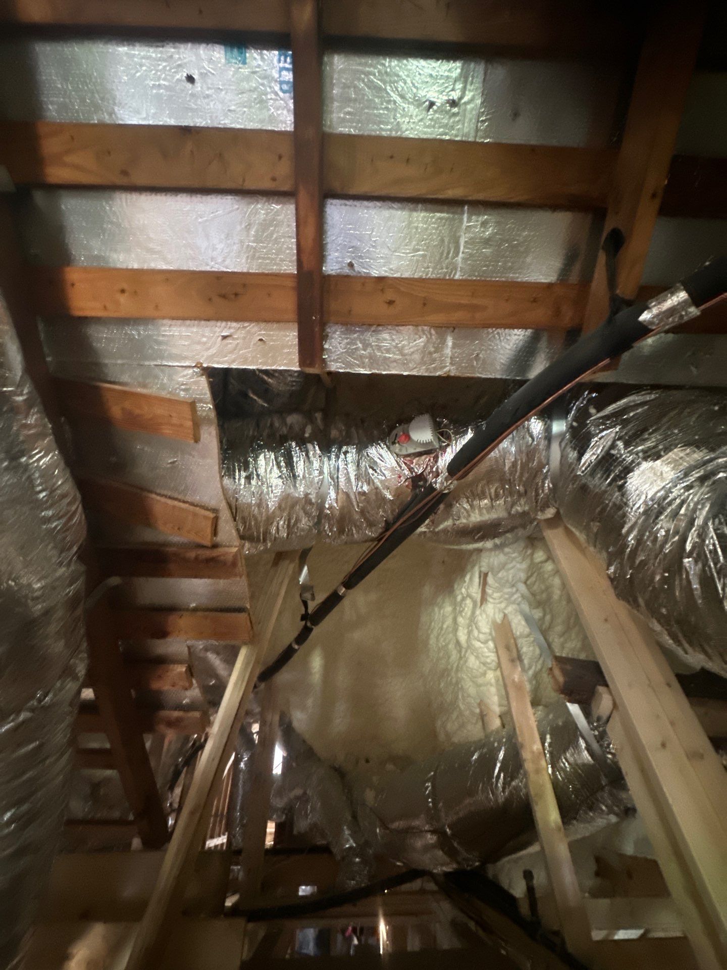Full encapsulation with open cell spray foam on this custom home in Dallas by Apex Insulation Solutions