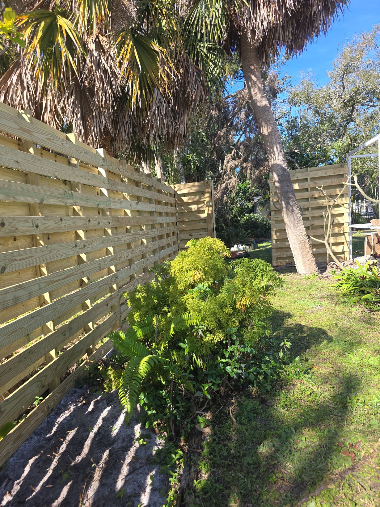8'H Stained Shadowbox Wood in Nokomis by True Fence LLC