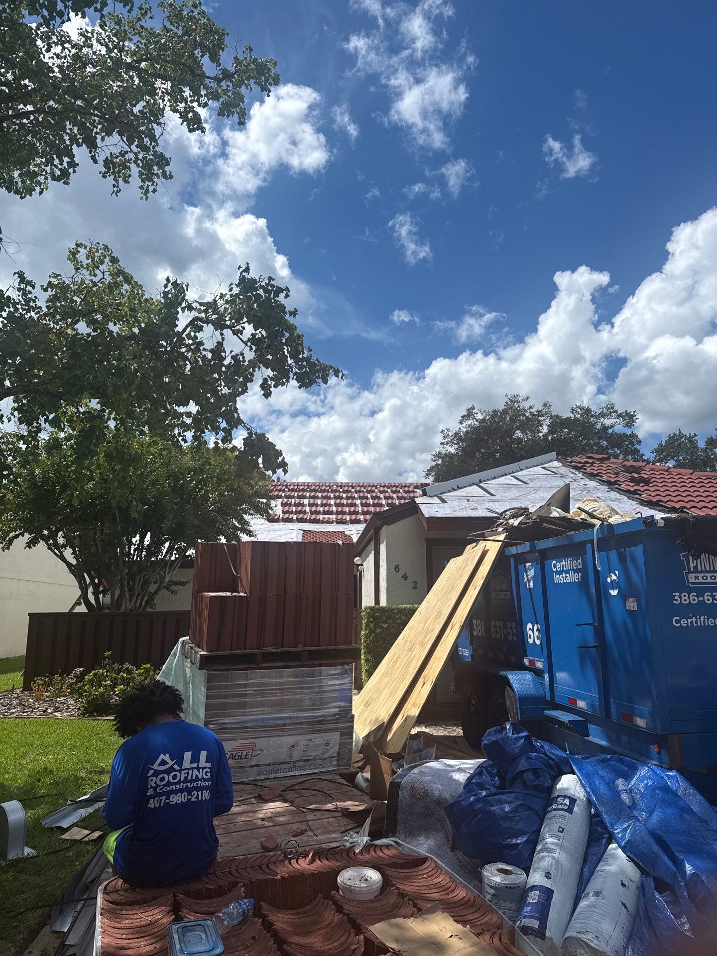 Residential Tile Roof Replacement and Gutter Installation in Winter Park by Pinnacle Roofing Group