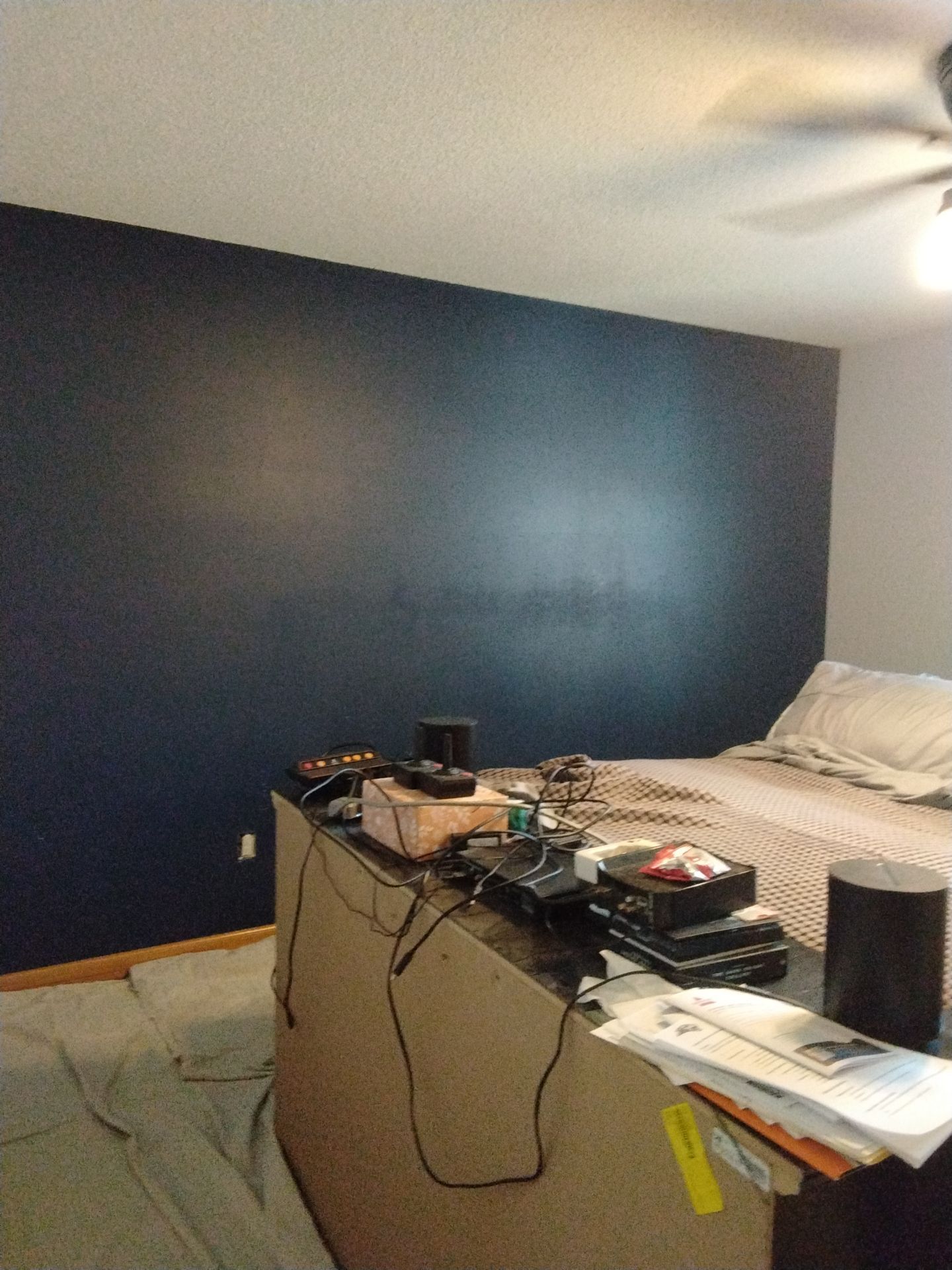 Repaint Accent Walls with Color Change and drywall repairs by Midwest Paint LLC
