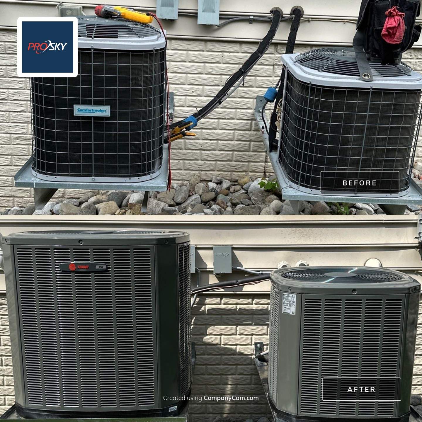 Central Air Conditioning Installation using Trane by Pro Sky Services