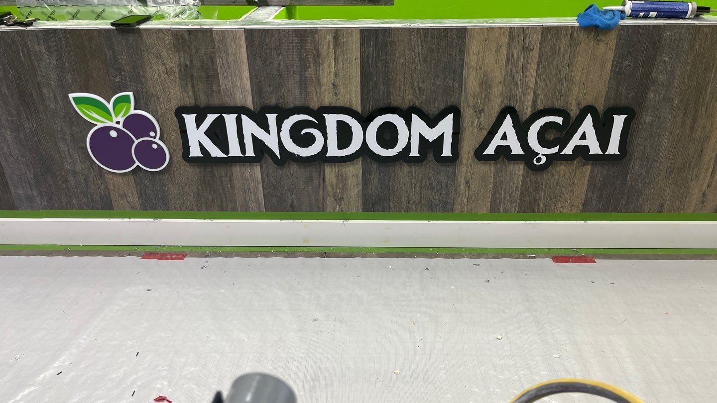 Channel Letters and Acrylic Letters for Kingdom Acai by SignCrafters