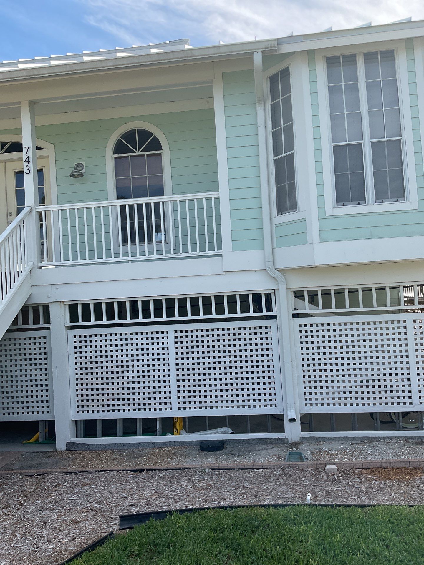 3x4 elbow Downspouts in Sanibel FL by Gutter Professors