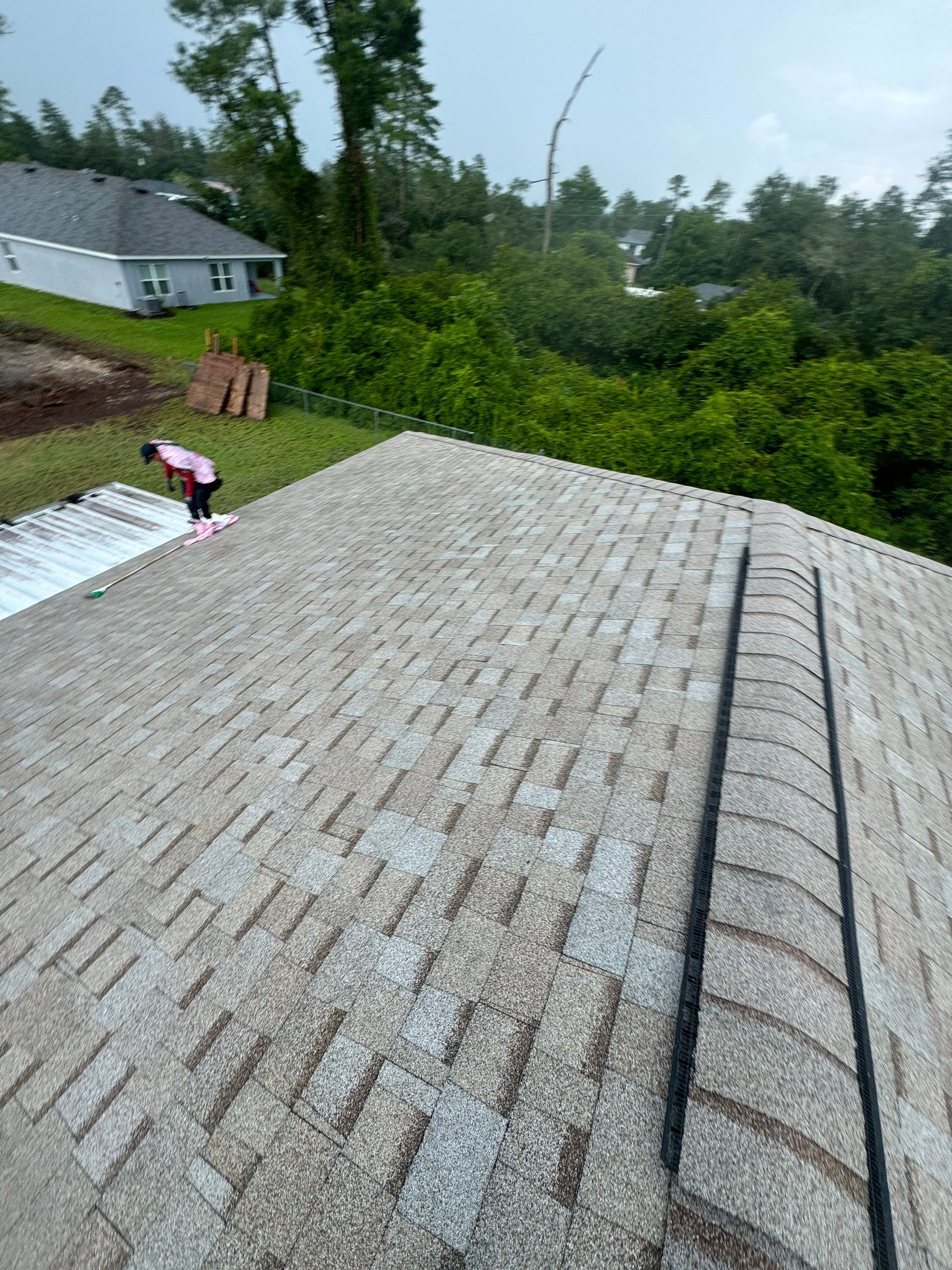 Amber Color Shingles on a new Ocala Reroof by Brehm Roofing