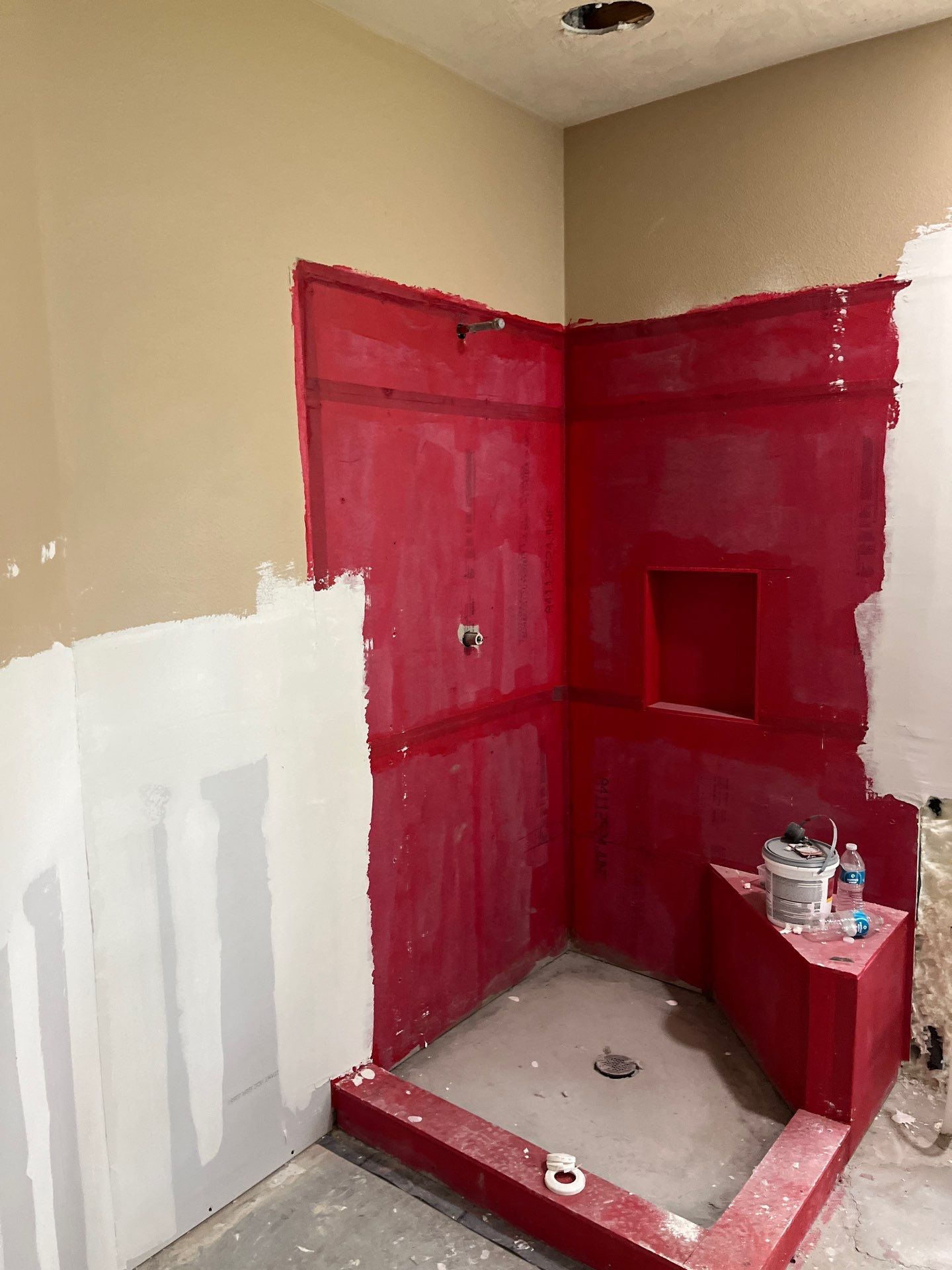 Bathroom Remodel using Water mitigation equipment by L&T General Contractors and Restoration INC