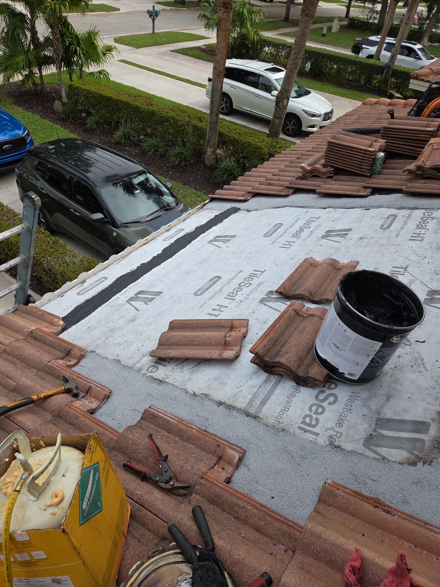 Clay Tile Roof Repair and Decking Replacement in Boynton Beach by Aastro Roofing