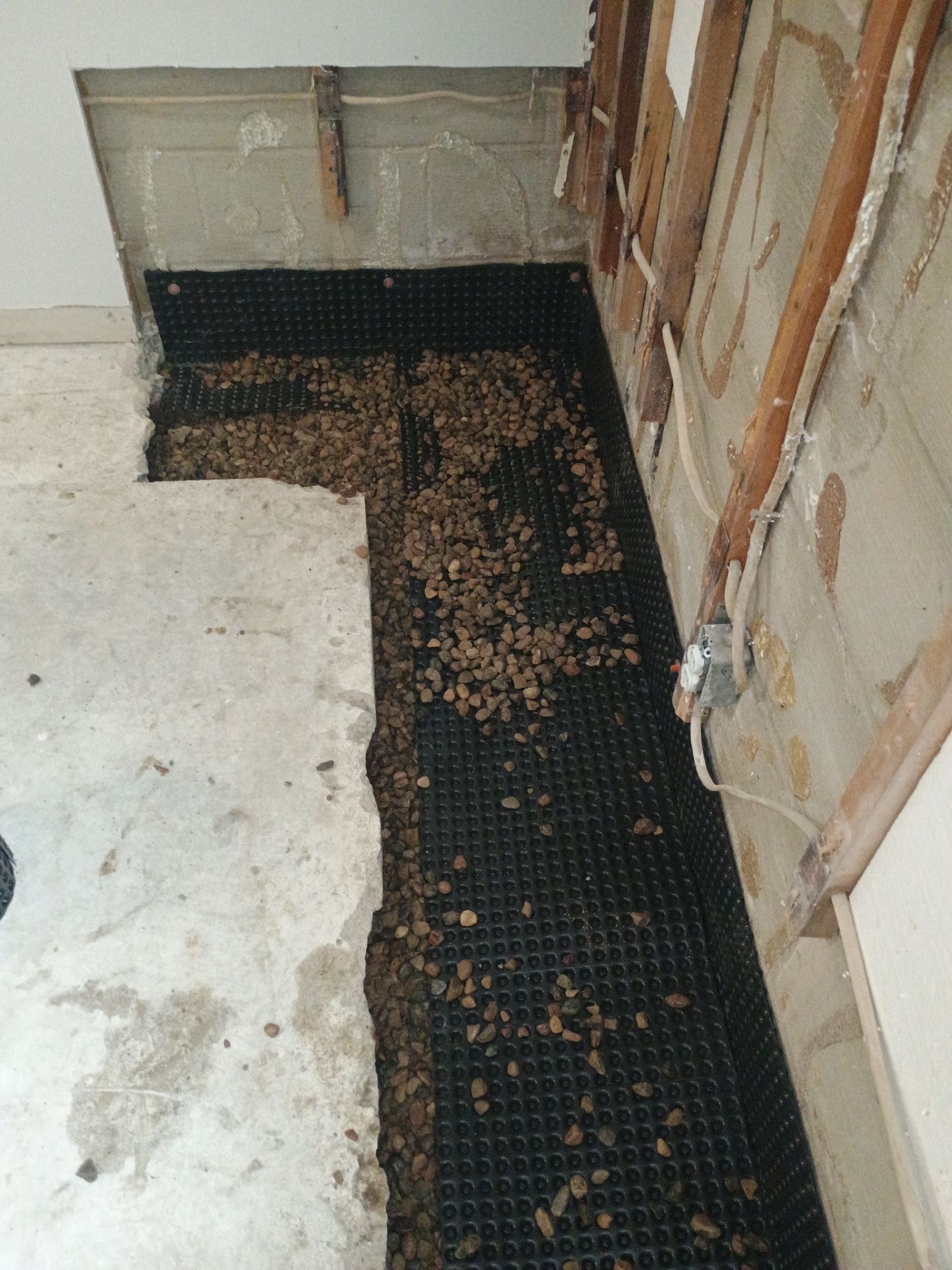 Drain tile for Kael in New Brighton by Waterproofing Northeast