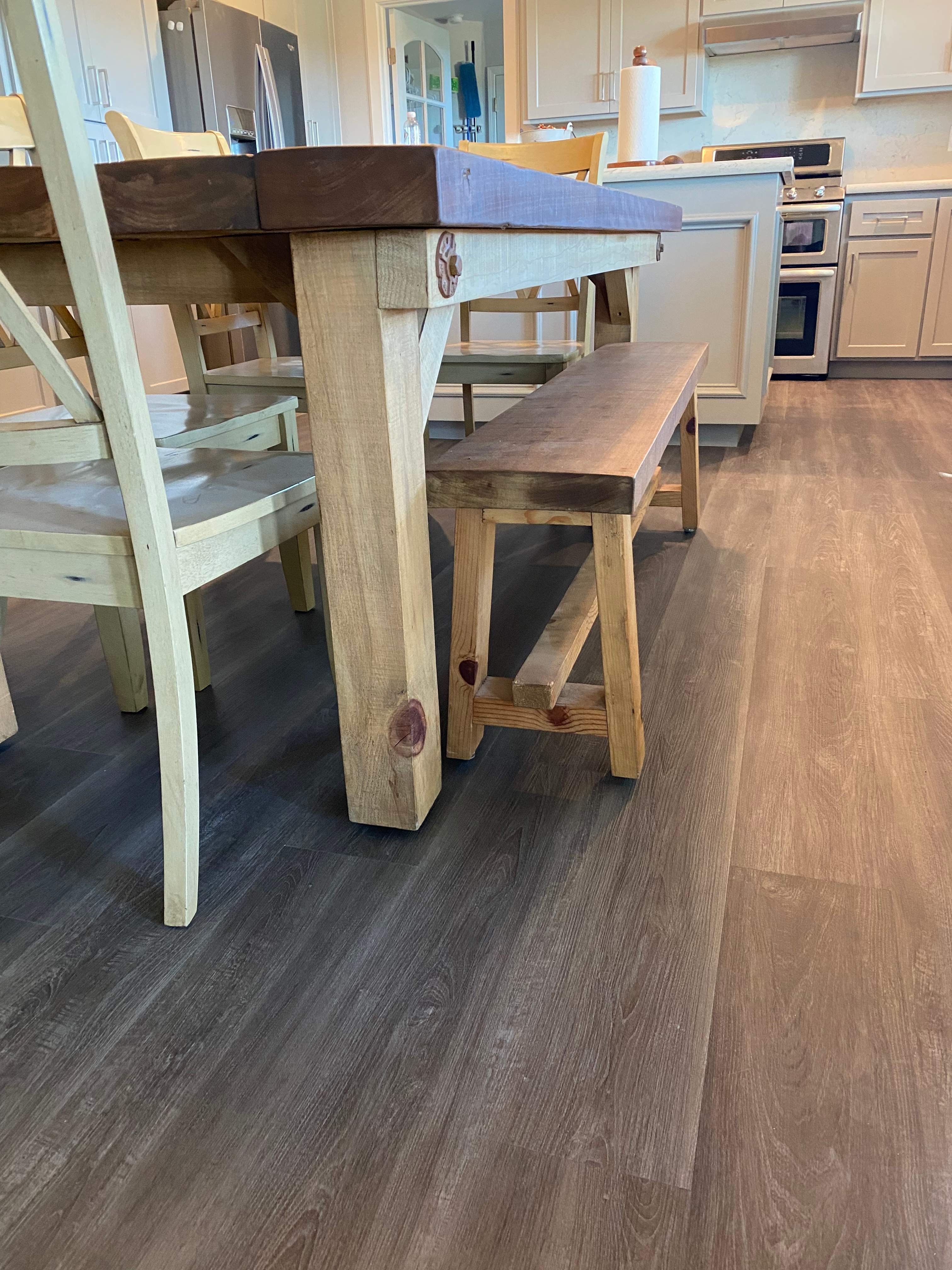 LVP Flooring for newly remodeled kitchen in Newcastle. by Footprints Floors South Sacramento
