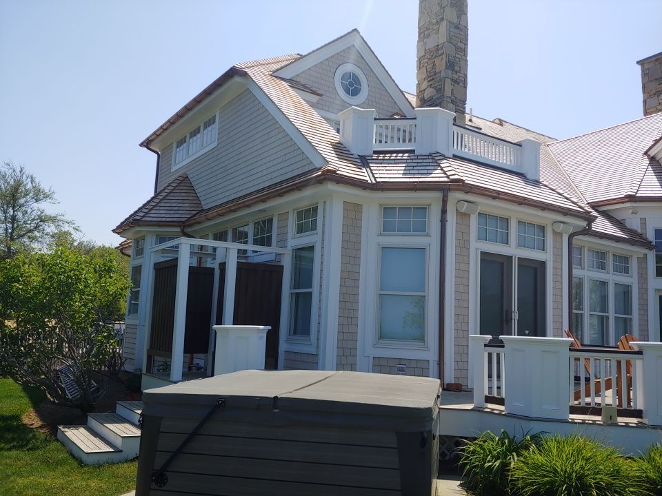 Gutter Installation using 6" Half Round Copper Gutter in East Sandwich, MA by Gutter Pro Enterprises