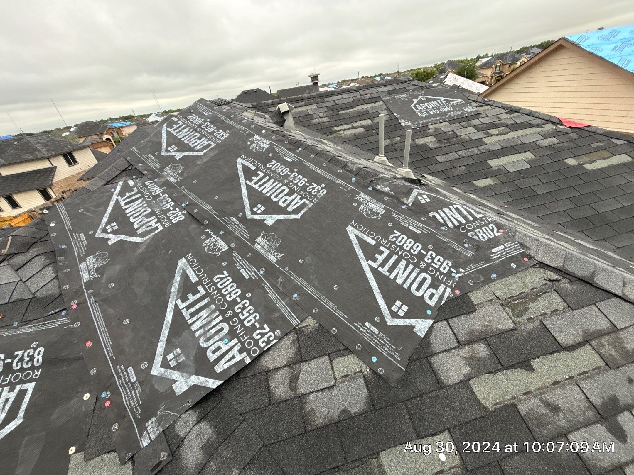 Houston Reroof Project Post Hurricane Beryl by Berry Good Roofing