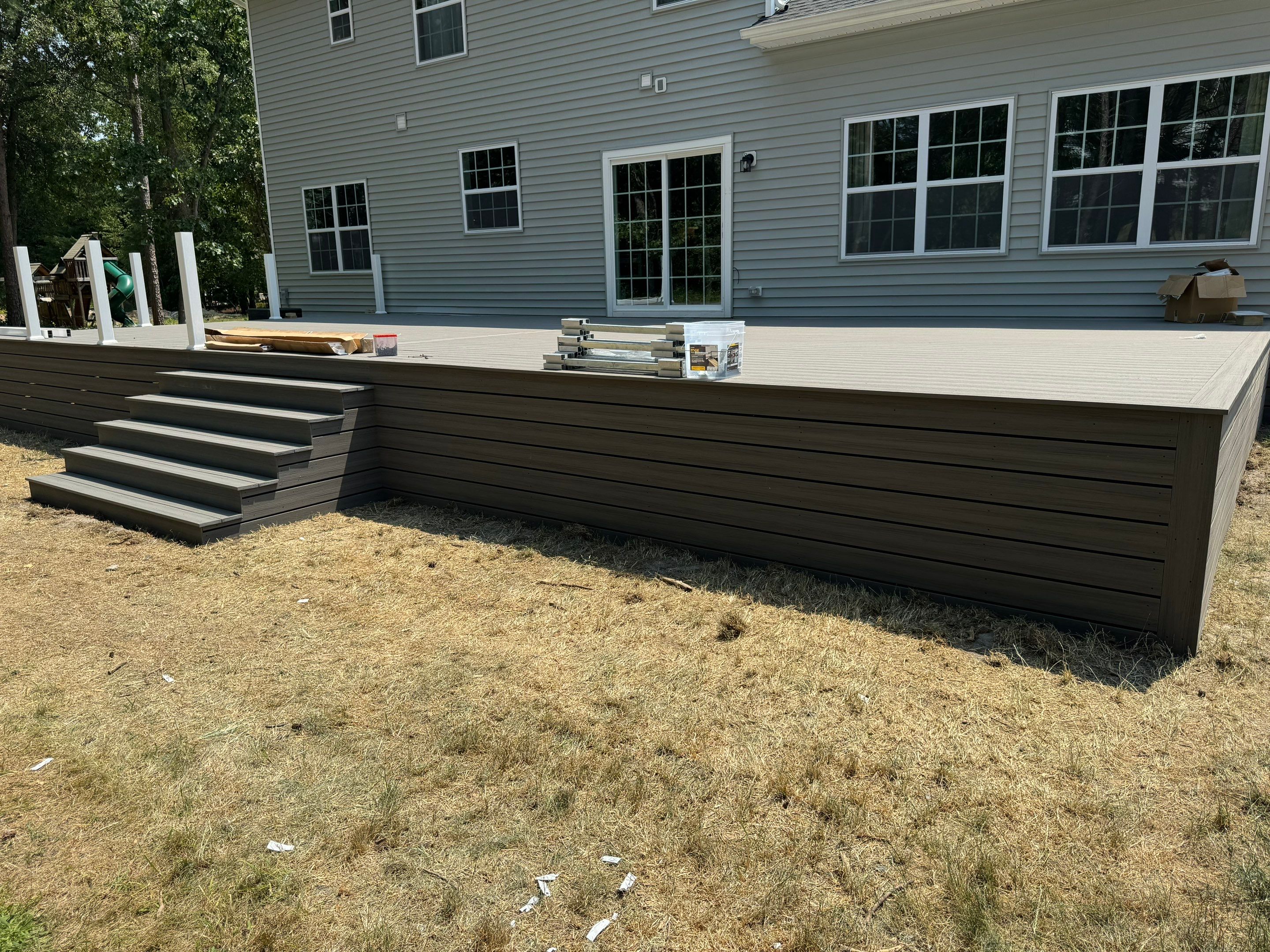 New Deck with Manual Louvered Pergola by deck guardian