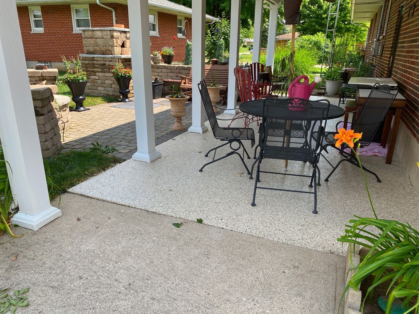 Garage Floor and Patio using Driftwood by Your1DayFloor.com