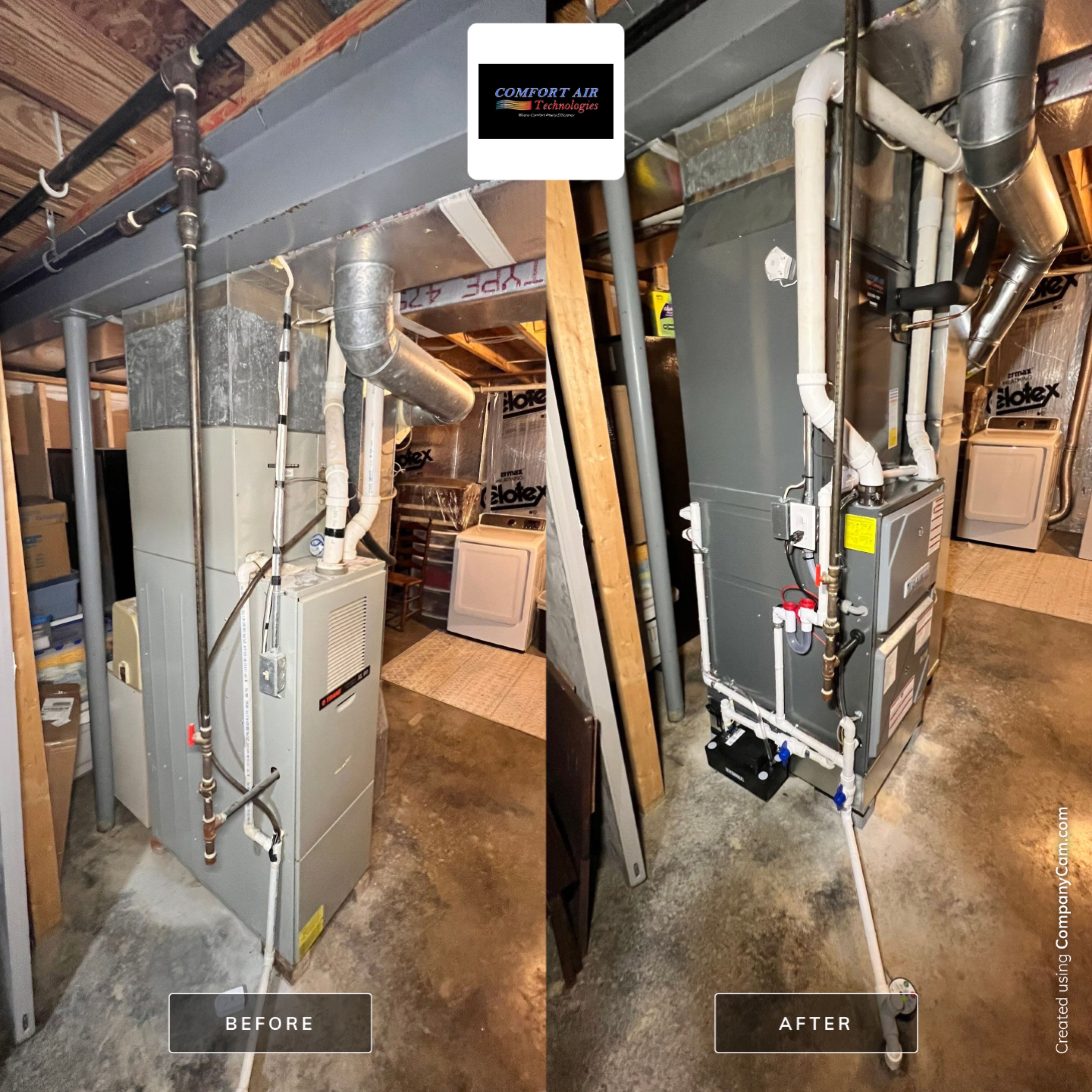 Daikin High Efficiency Furnace Installation by Comfort Air Technologies