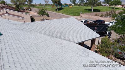 Owens Corning Shasta White Duration Shingle Roof Replacement and Decking Repair in Rio Rancho