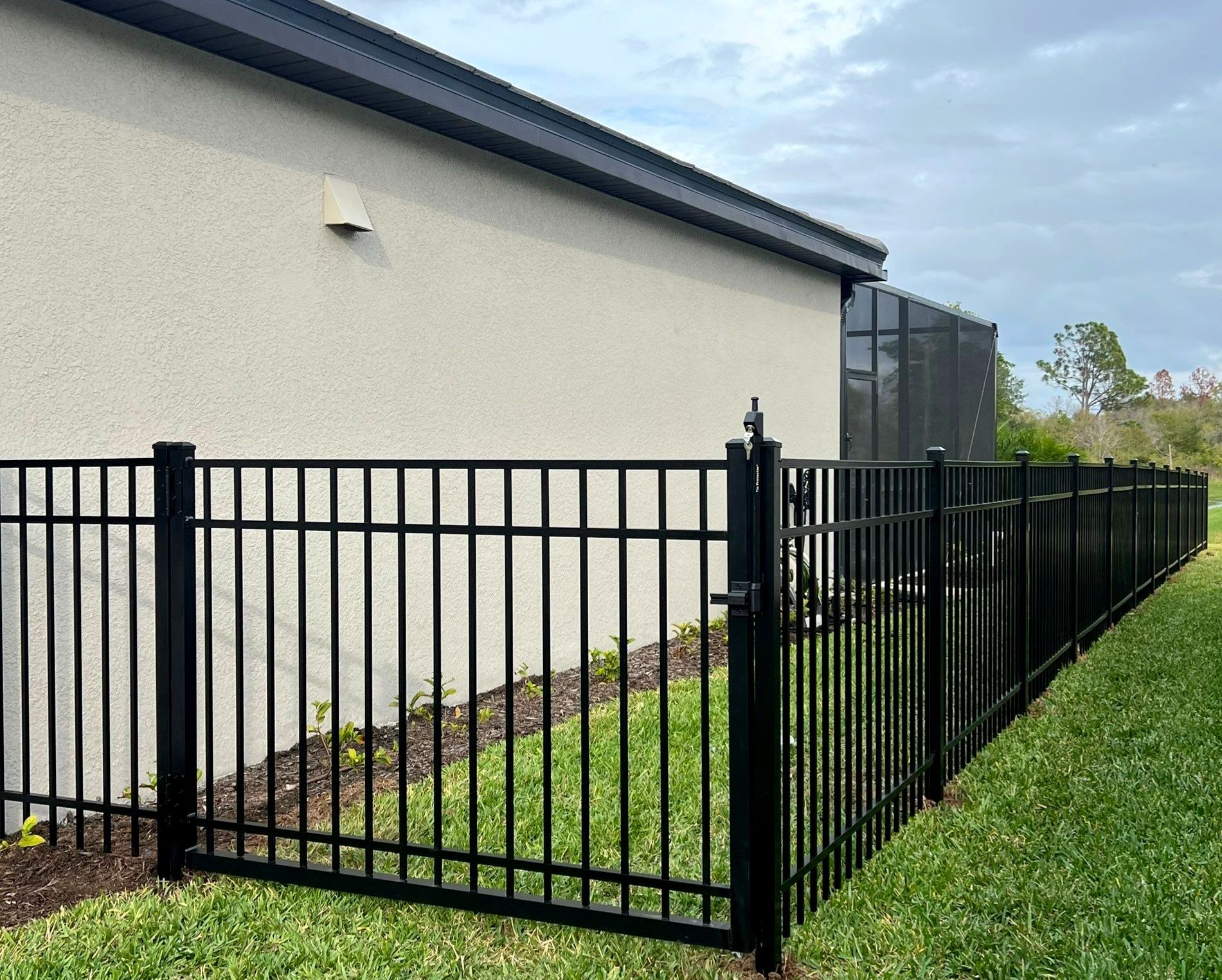 Aluminum Fence Installation using Black 3 Rail Aluminum Fence by Asap fence and gates, LLC