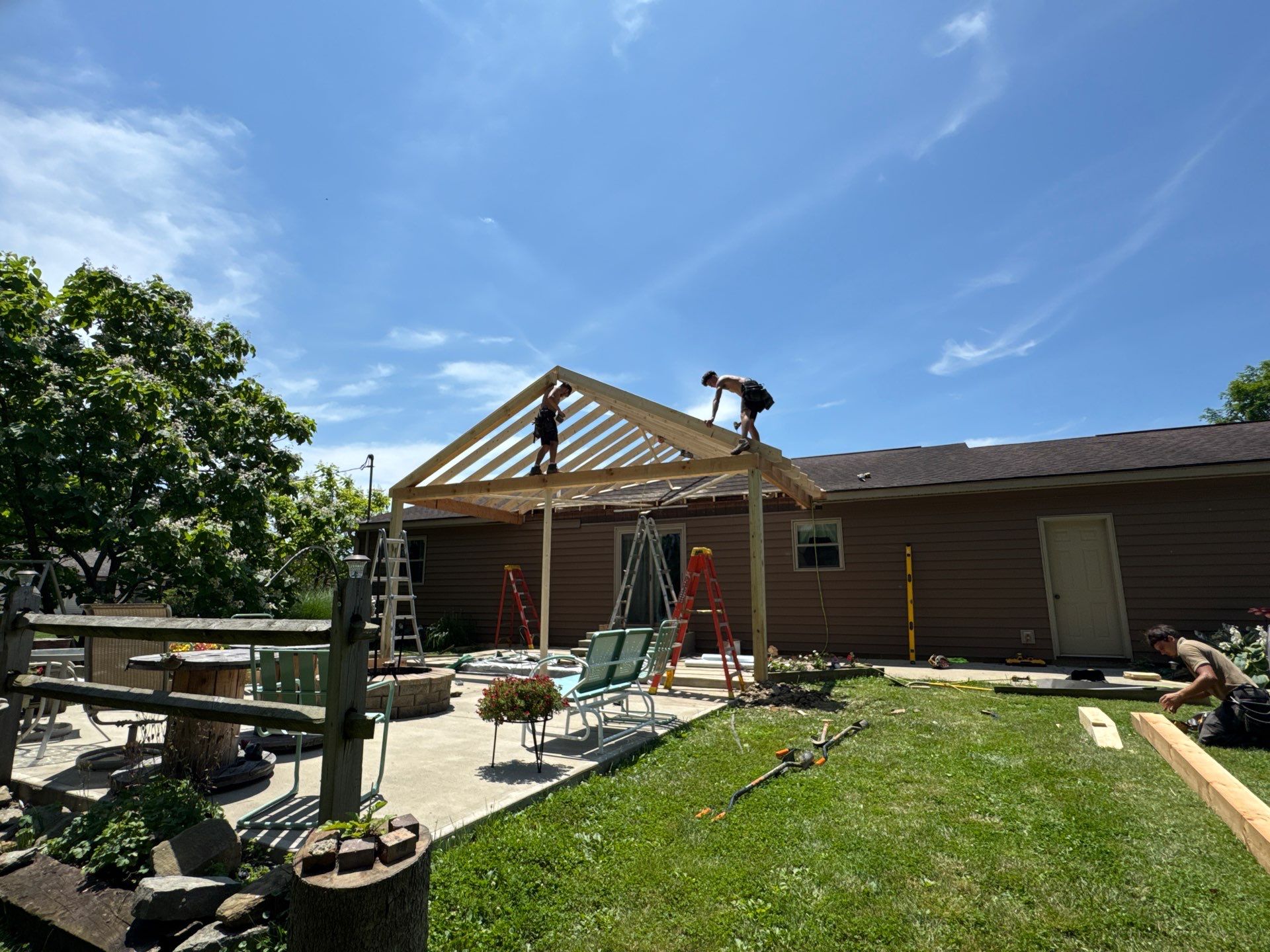 Cambridge Ohio Shingle Roof and Patio Roof Installation by Pine Ridge Roofing LLC