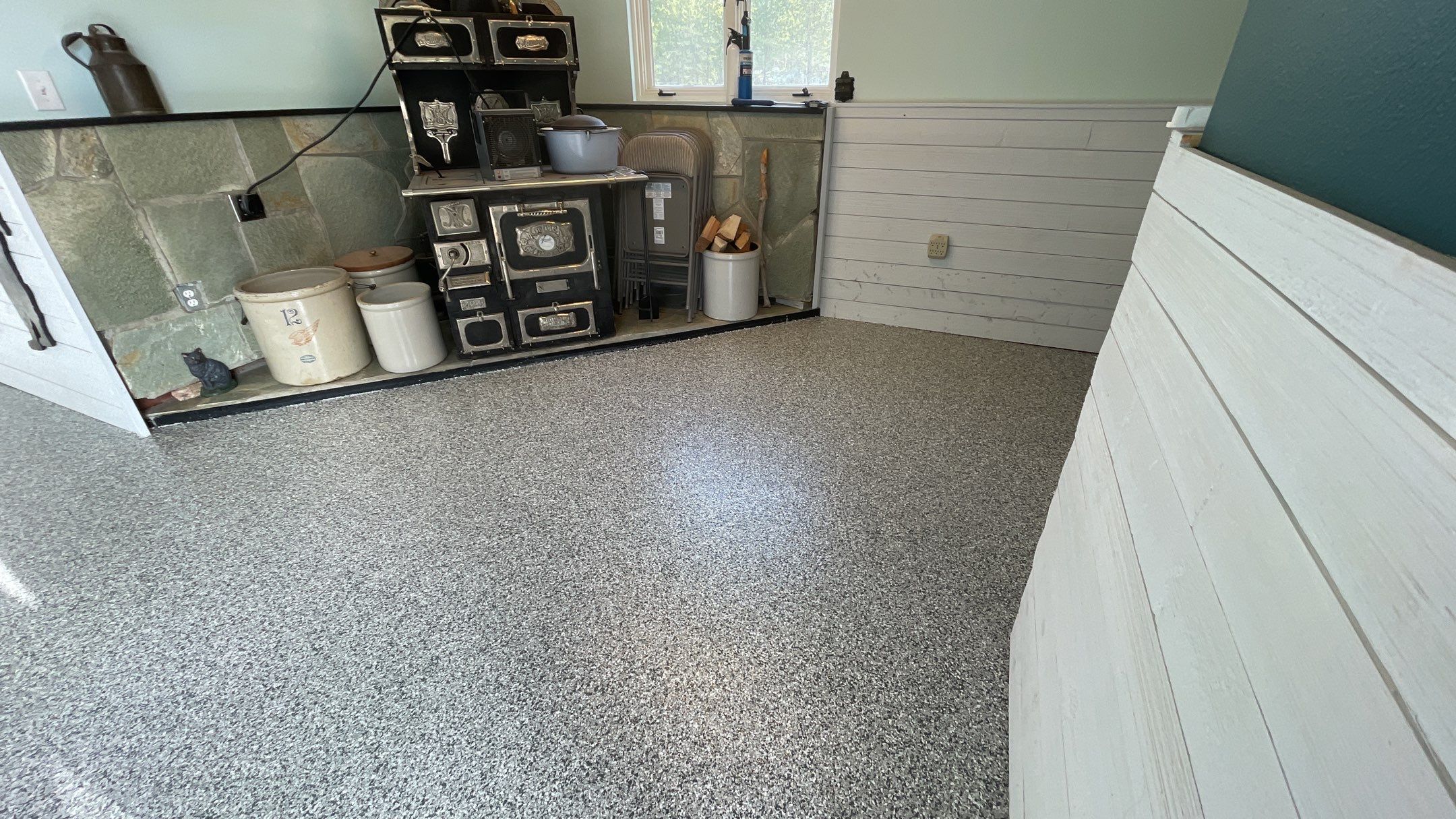 Garage Transformation using Slate Stone and the Penntek Evolution System by Croc Coatings, LLC