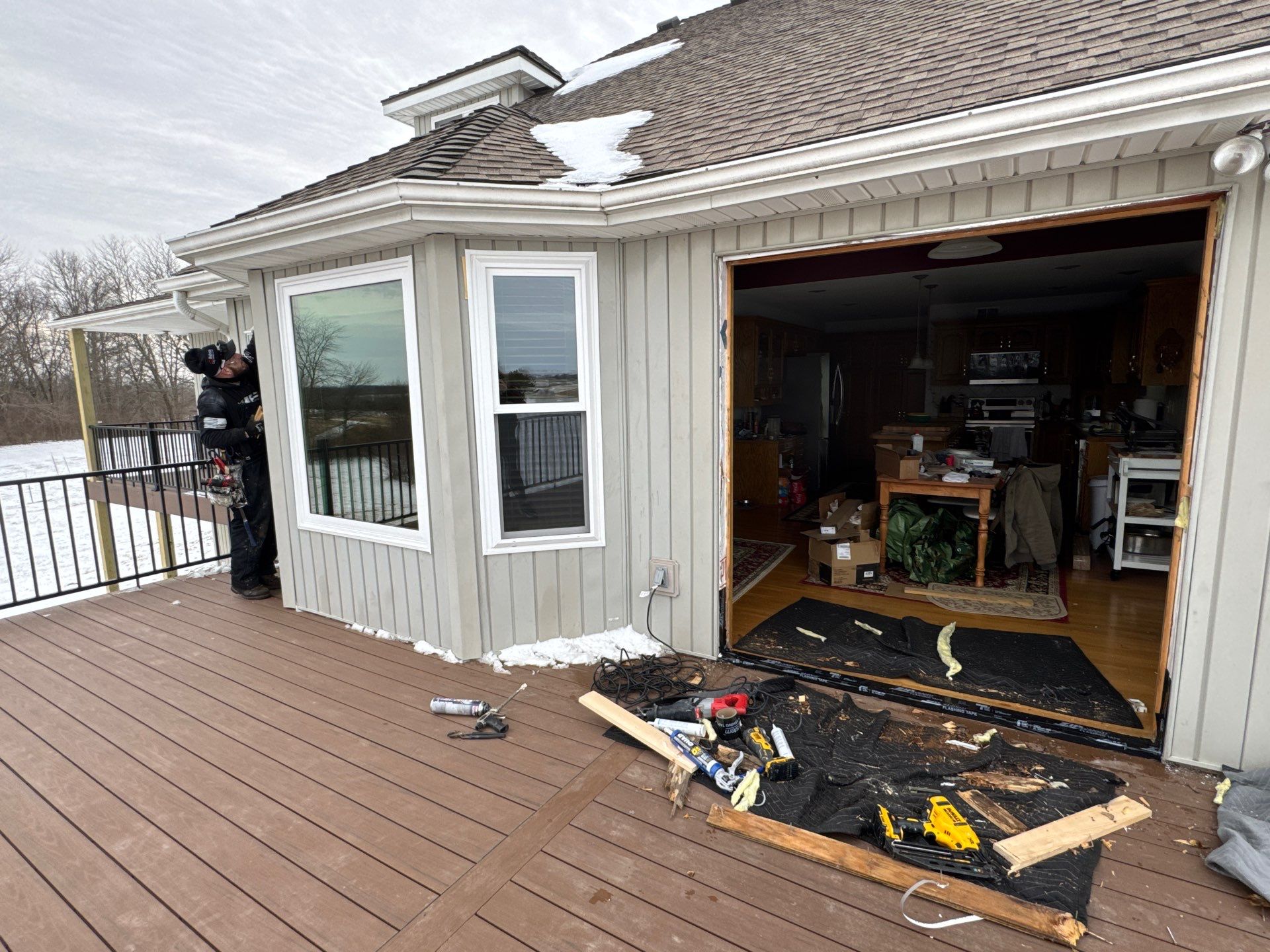 Window Installation using Heartland Triple Pane windows and sliding Patio doors by EEC  Windows, Siding & Roofing 
