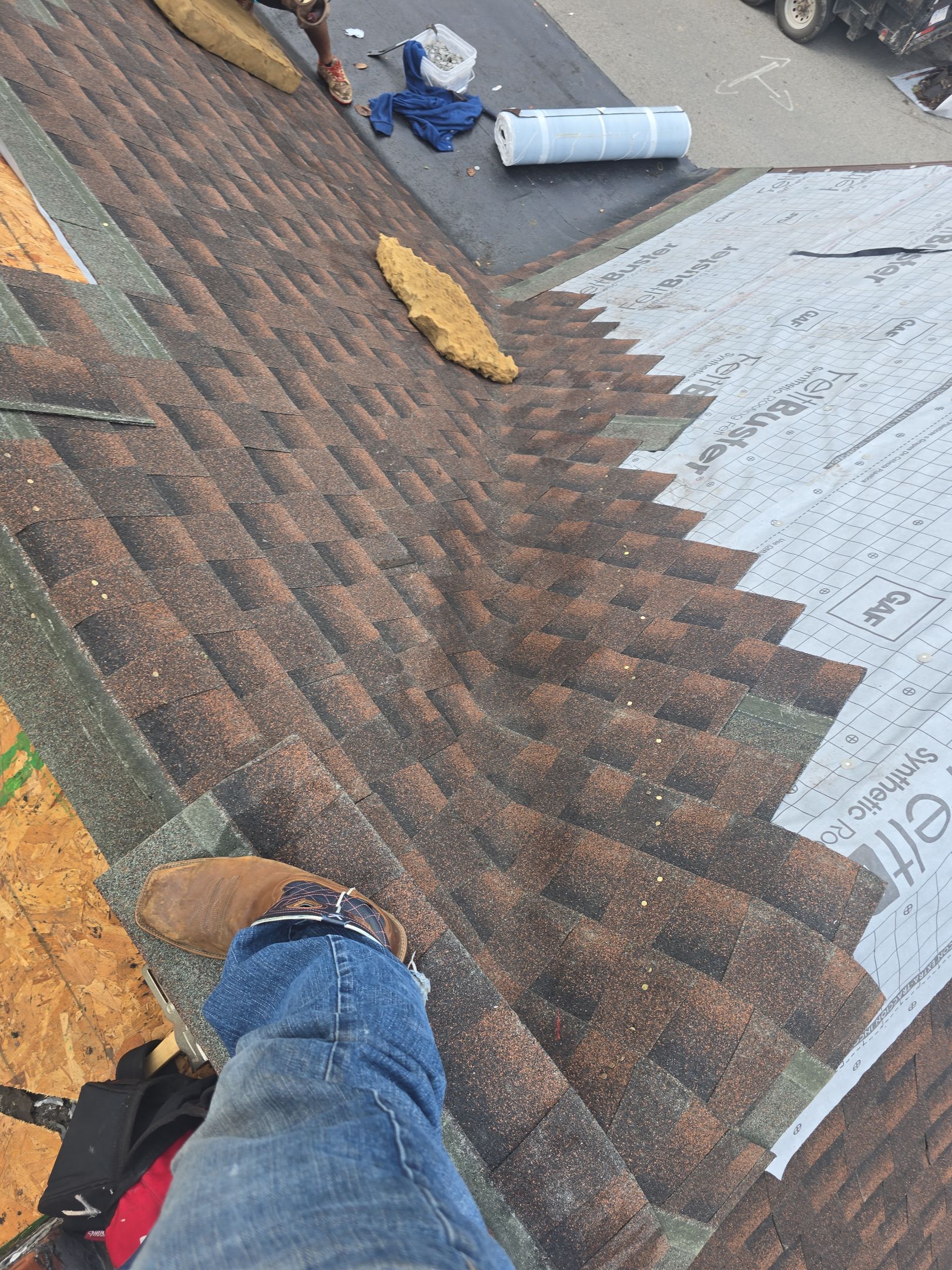 Residential Roofing Installation using GAF TImberline HDZ Hickory by Rainstoppers Roofing