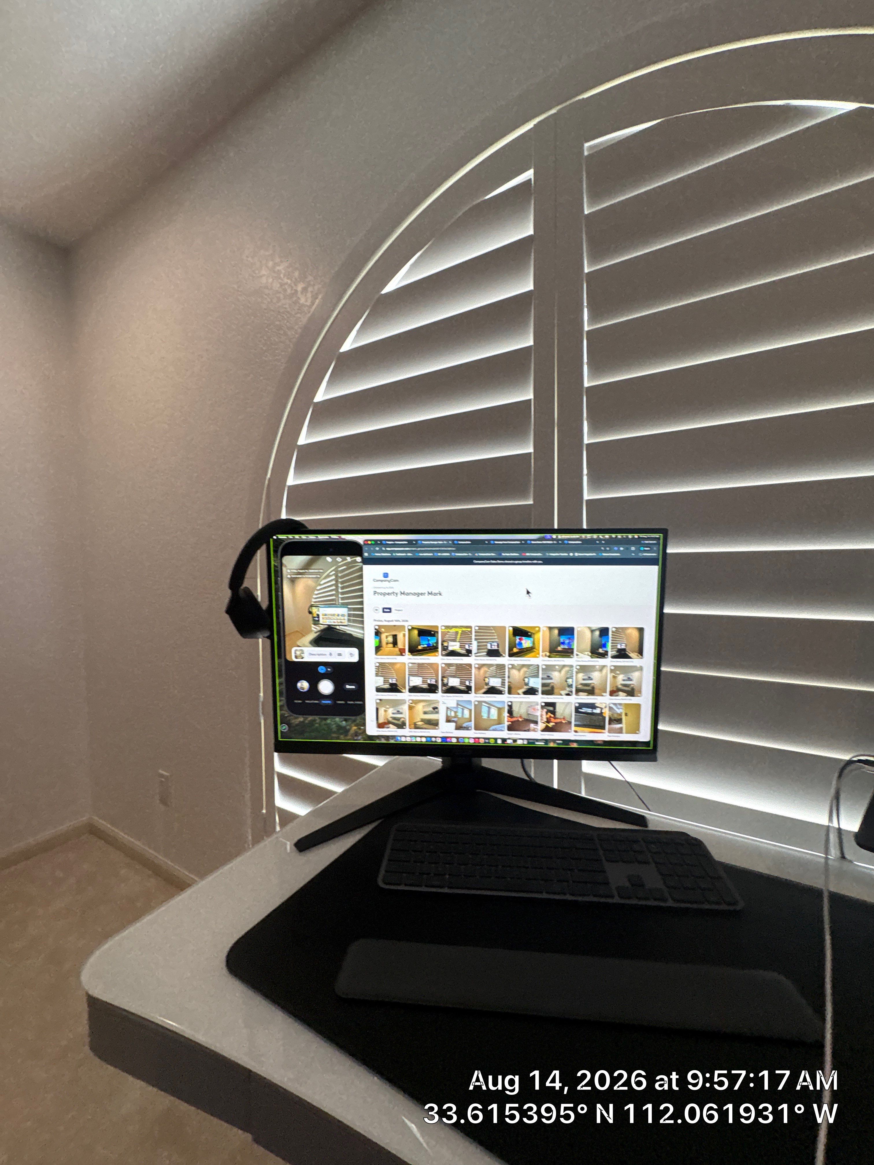 Custom Home Office and Media Wall Installation in Phoenix by CompanyCam Sales Demo