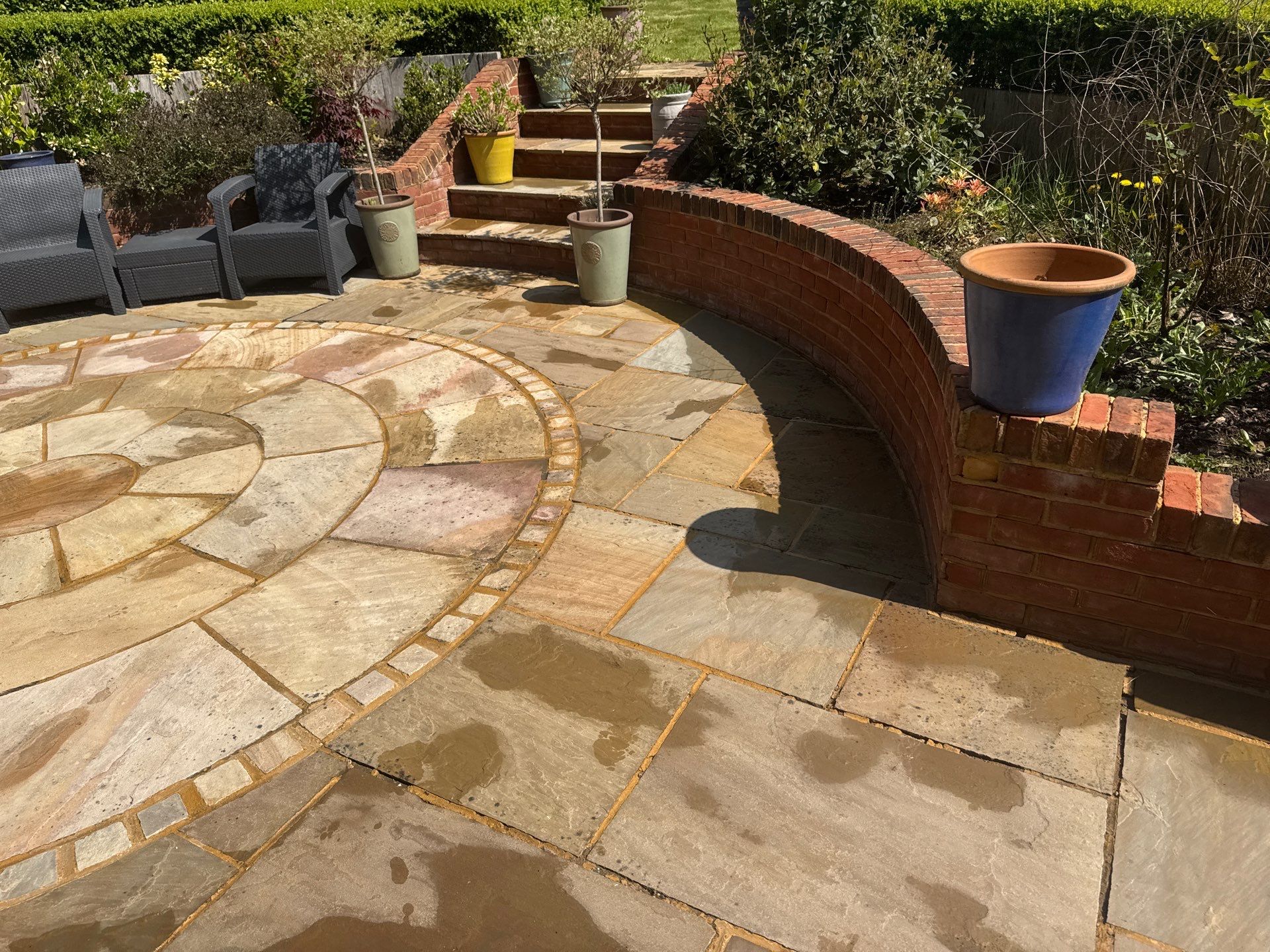 Patio Area Spring Clean using 18inch Whirlaway FSC by Ges Exterior Cleaning ltd