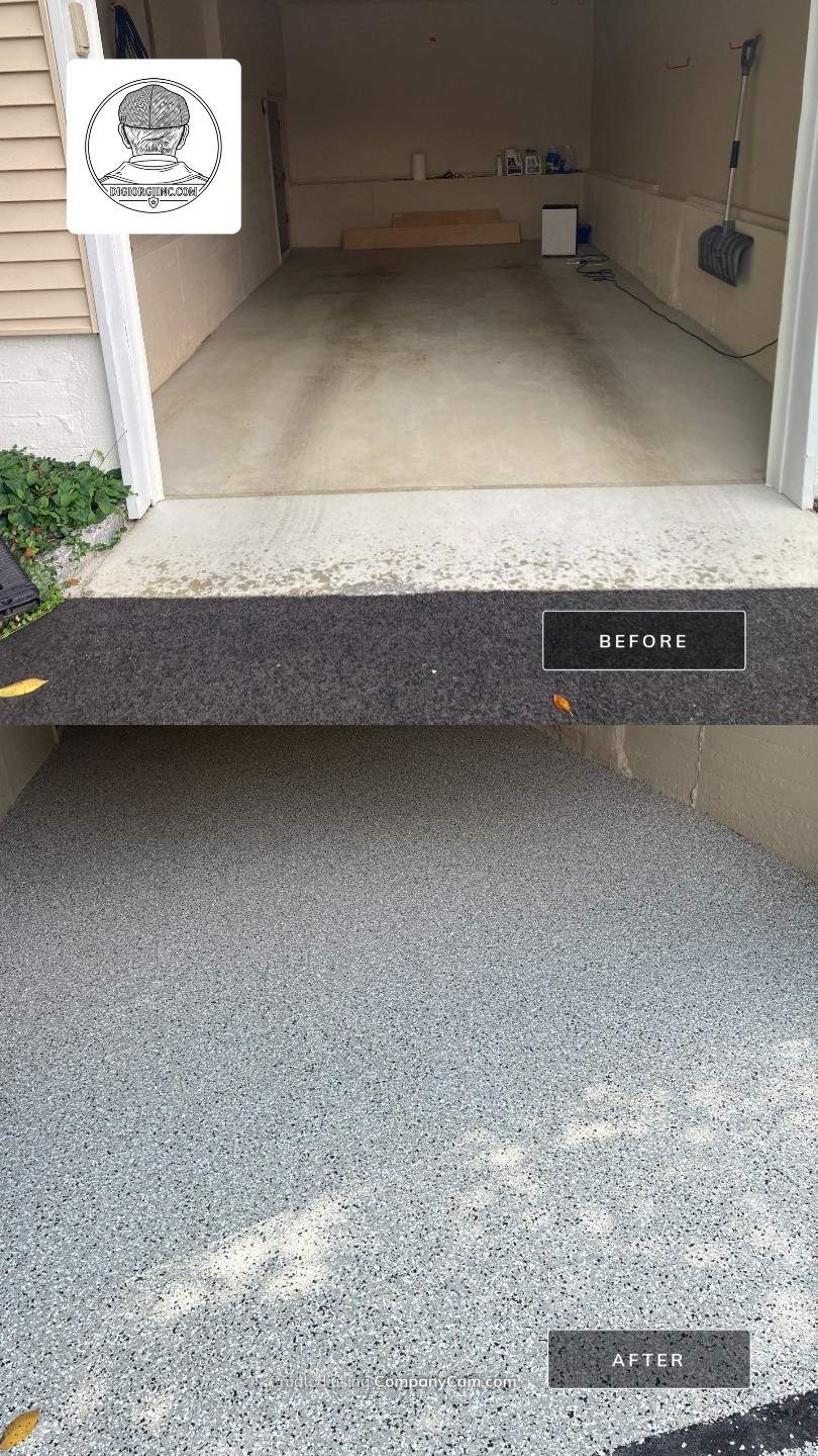 Garage Floor Transformation in Cabin Fever by DiGiorgi Roofing and Siding Inc