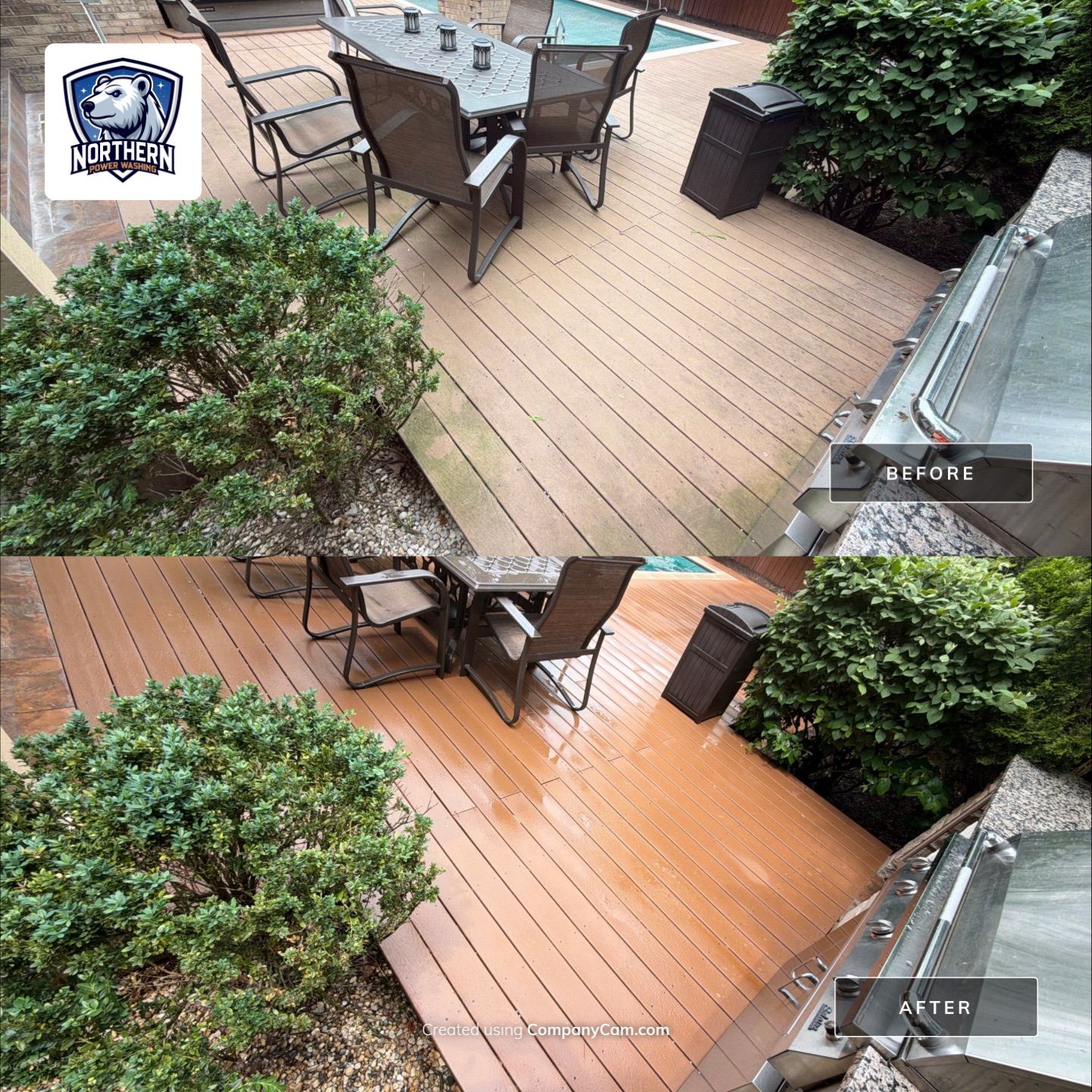 Trex Deck and Natural Stone Cleaning by Northern Power Washing LLC.