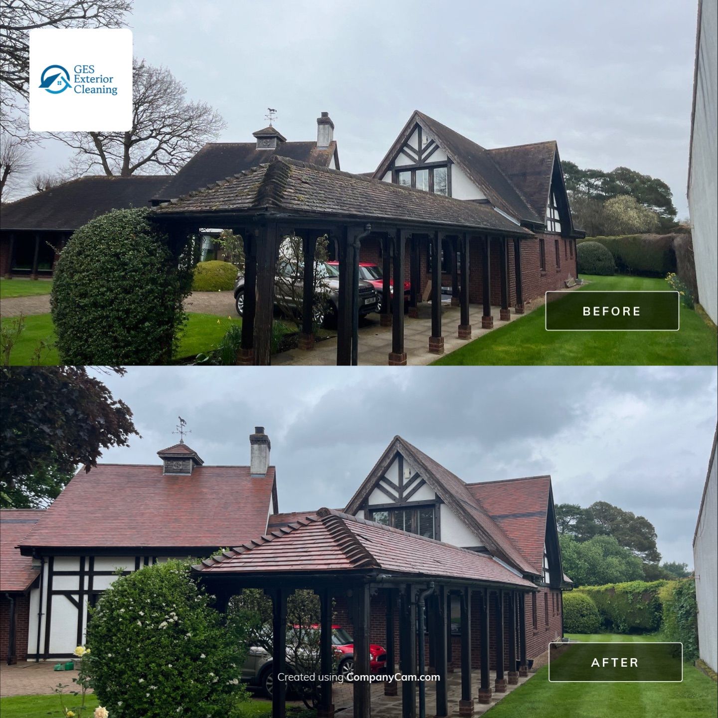 Roof Clean  - Moss Removal - Gutter Clean using Honda 15lpm Low Pressure Washing Machine by Ges Exterior Cleaning ltd
