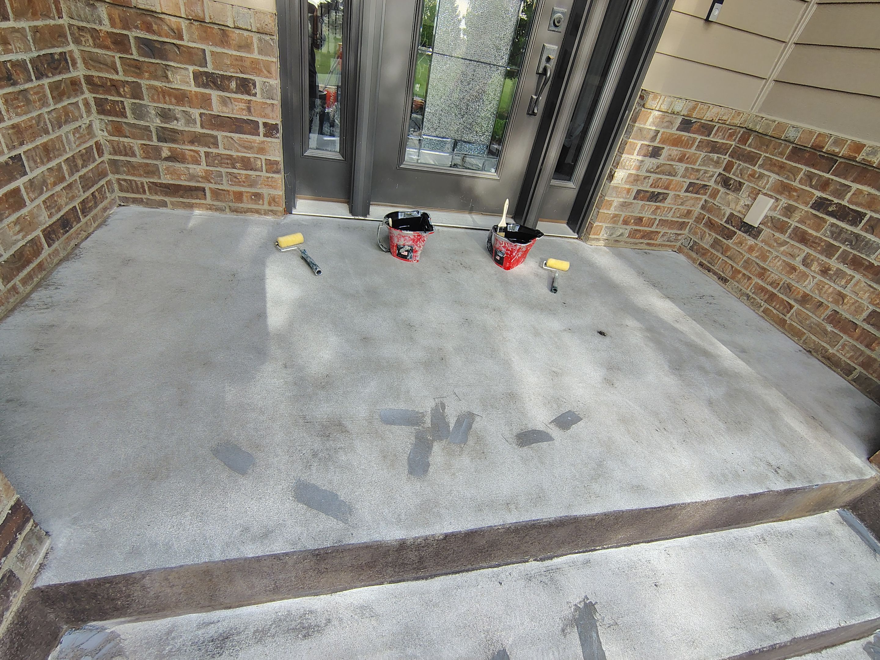 Front Porch Concrete Coating and Restoration in Harrisburg by Select Painting, Coatings & Garage Cabinets