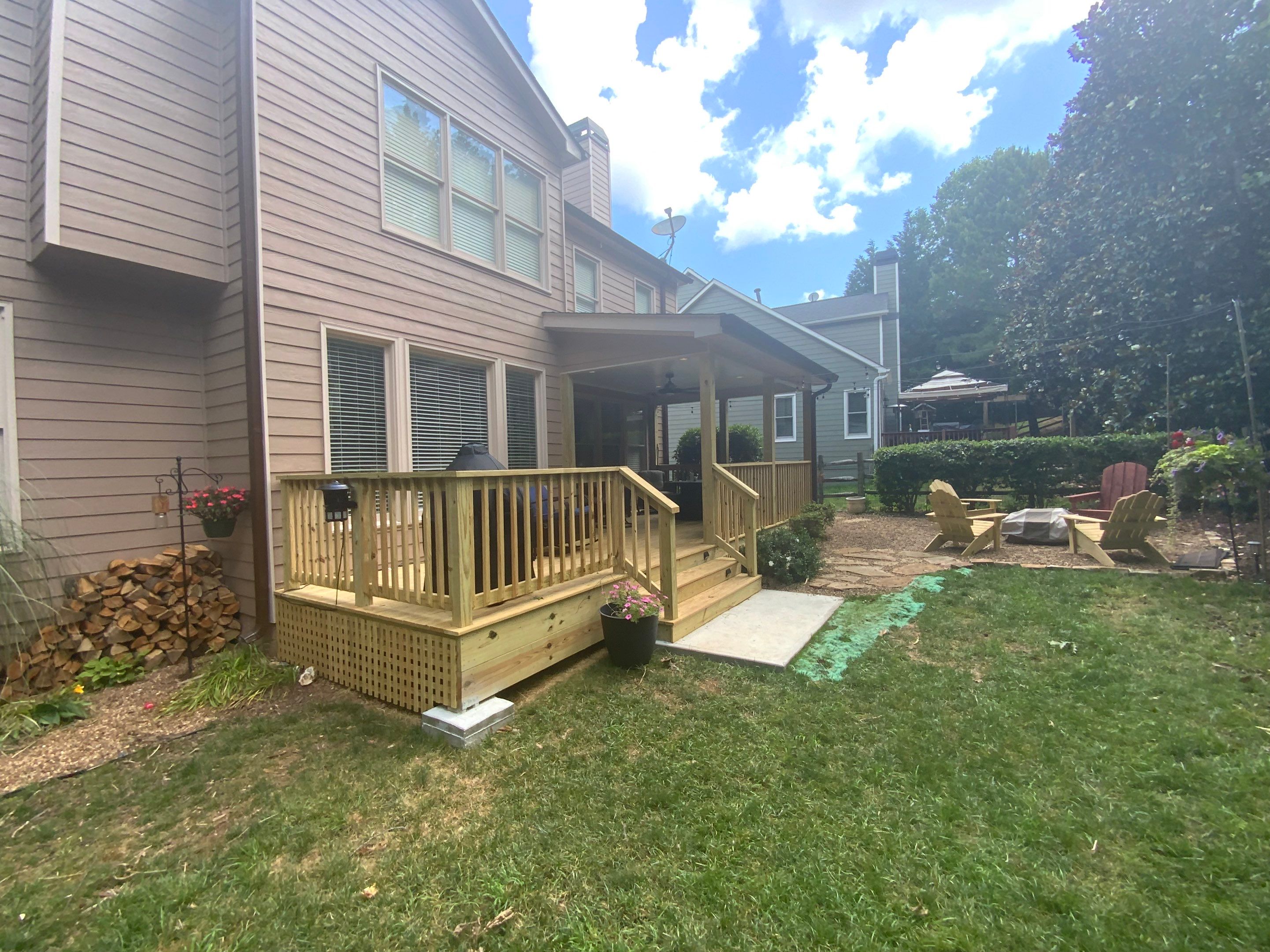 Custom Wooden Deck and Covered Porch Addition in Kennesaw by Swift Home Renovations