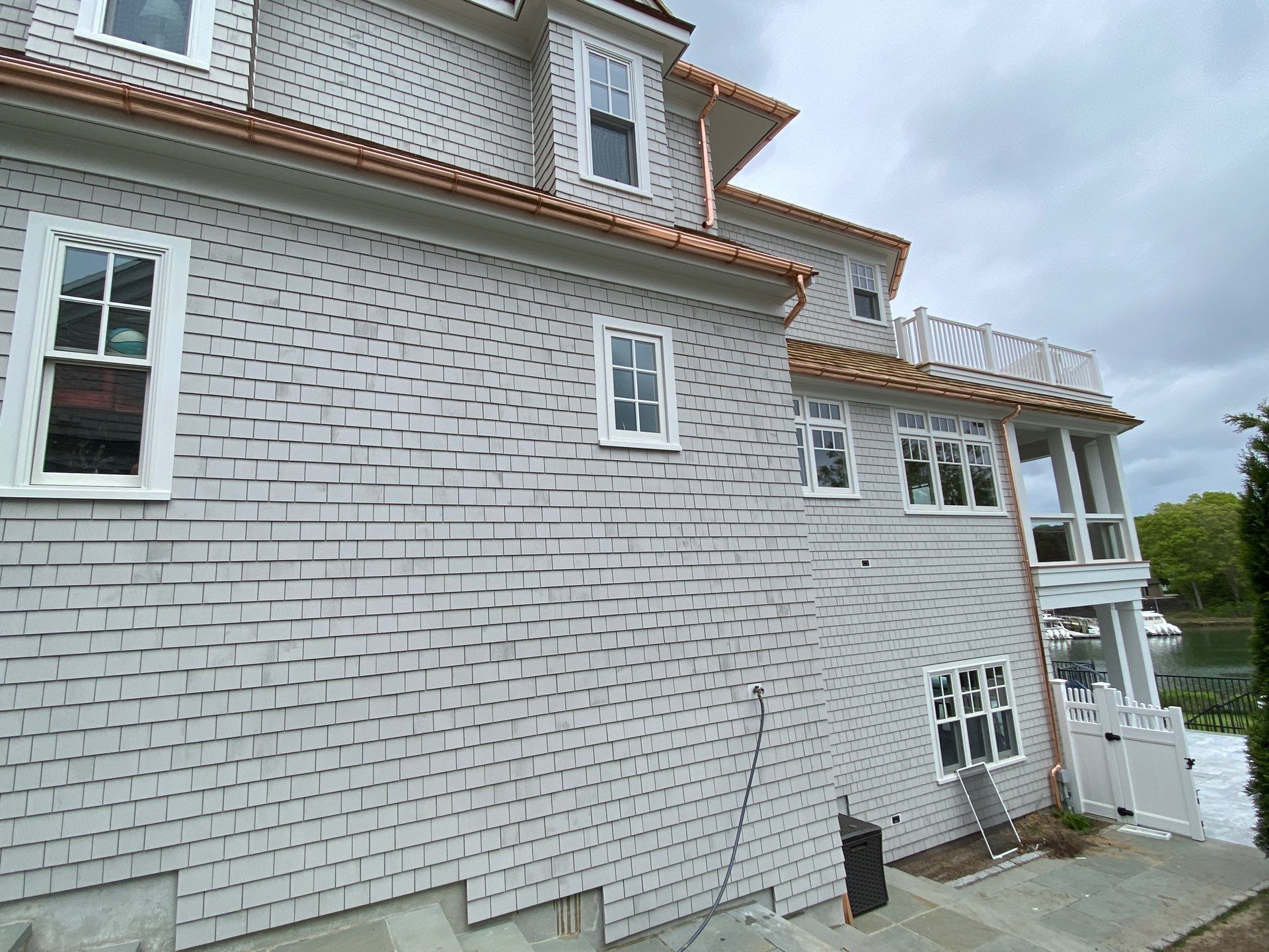 Half Round Copper Gutter Installed in Mashpee, MA by Gutter Pro Enterprises