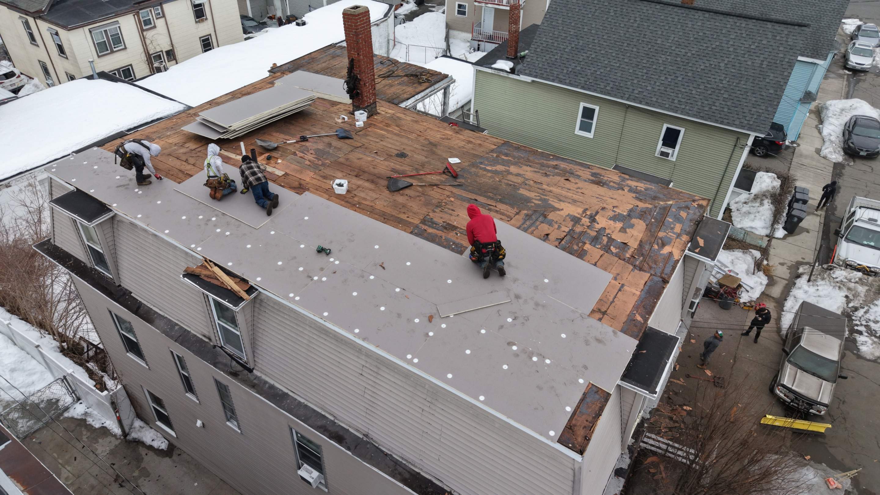 Gravel Roof Tear-Off & EPDM Rubber Roof Conversion in Haverhill, MA by JOHNNYS PRO