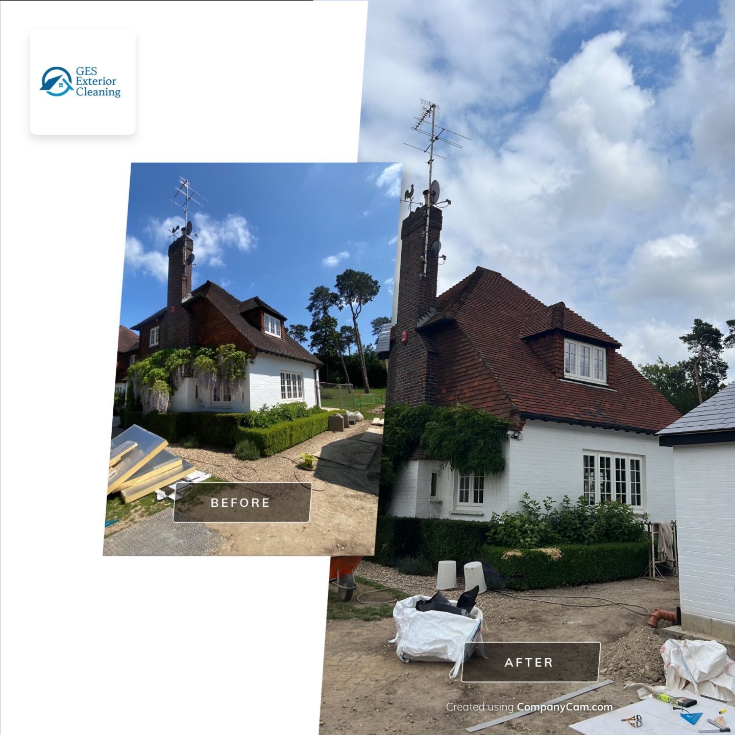 Roof Clean - Biocide Treatment using Honda 15lpm Low Pressure Washing Machine by Ges Exterior Cleaning ltd