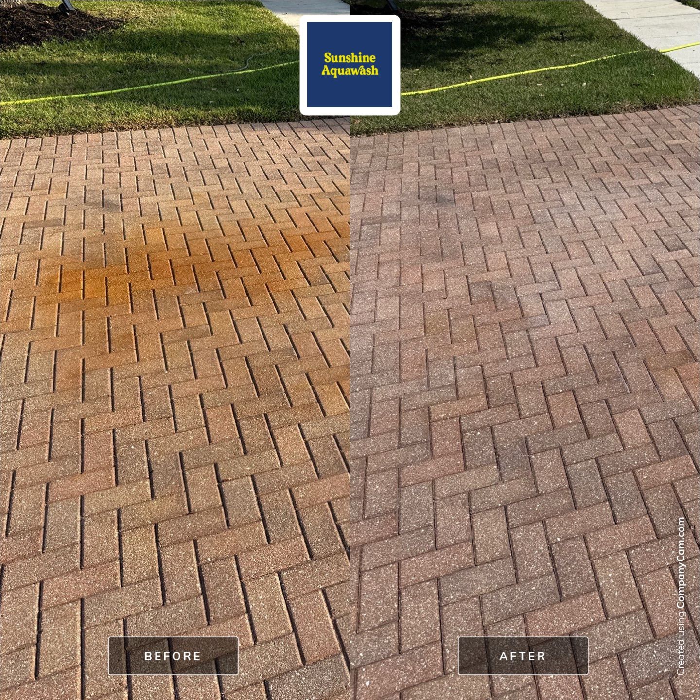 Paver Driveway & Rust Stain Removal – Oakleaf Hammock Community, Ellenton, FL by Sunshine AquaWash