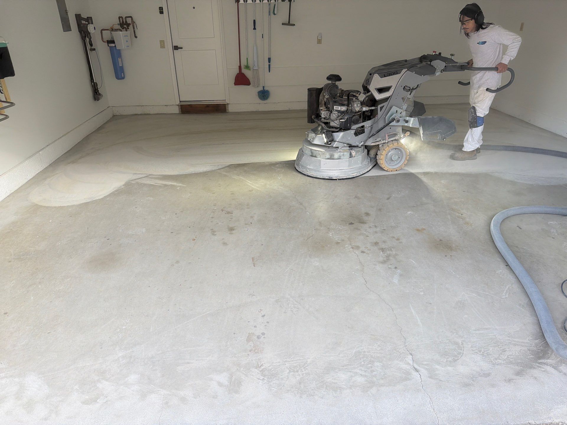 Morro Bay Garage Floor Transformation With Simiron Feather Gray Epoxy by MGP Coatings
