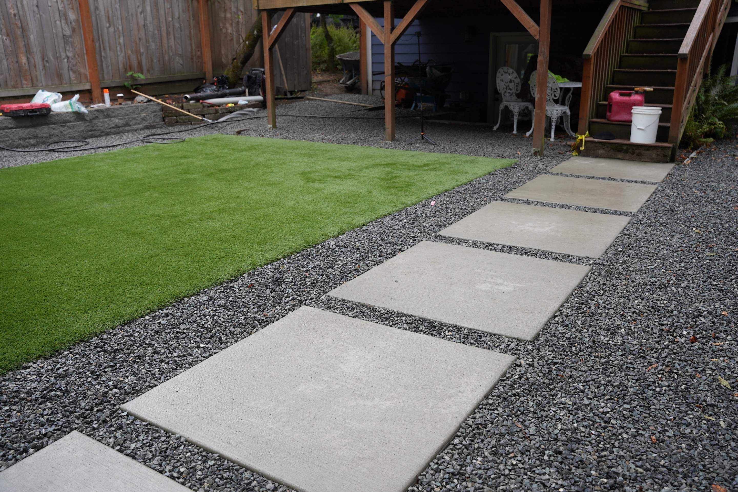 Turf Installation, Retaining Wall & Concrete Walkway | Seattle  by Jireh Asphalt & Concrete Inc 