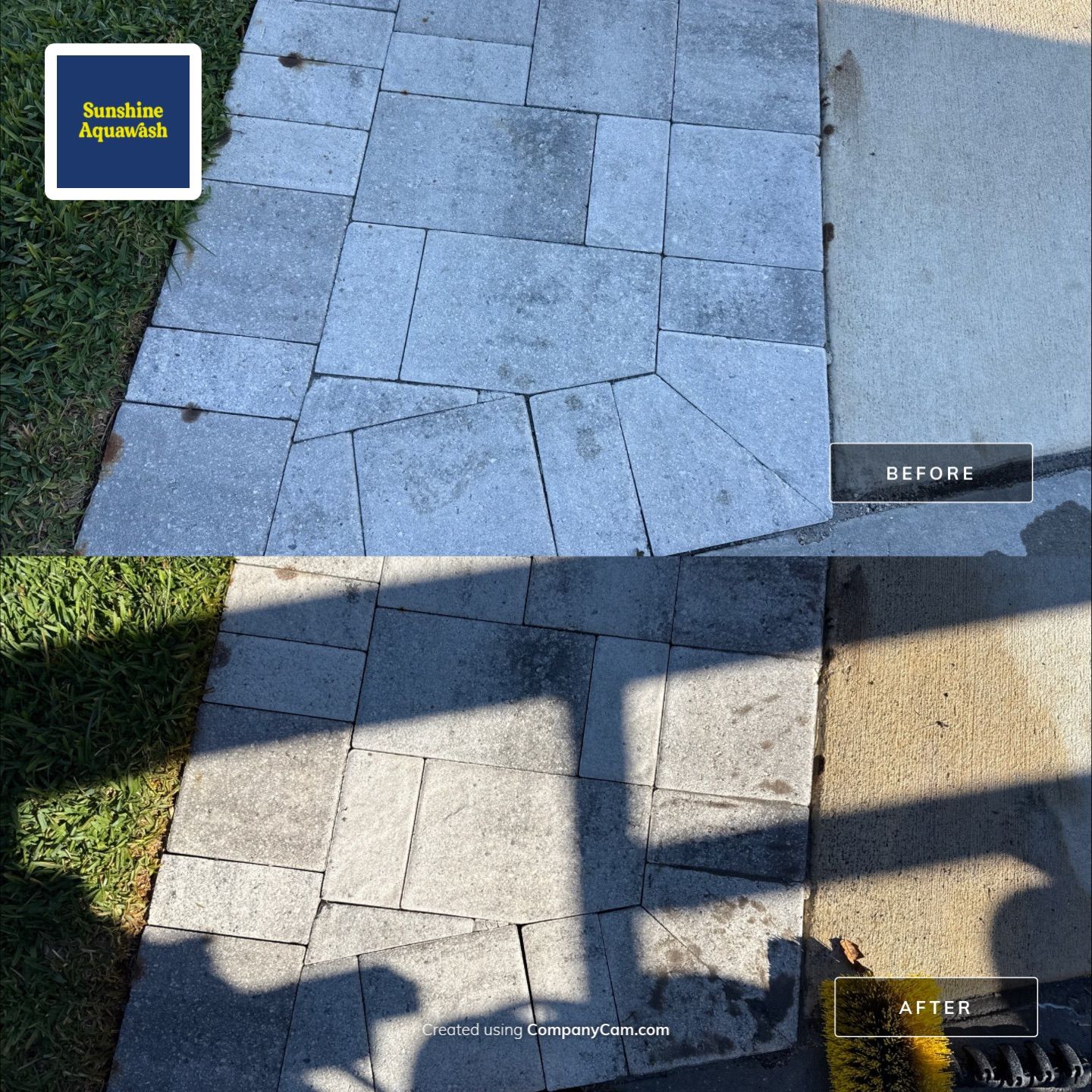 Rust Stain Removal from Concrete Driveway and Pavers in Park East at Azario | Lakewood Ranch, FL by Sunshine AquaWash
