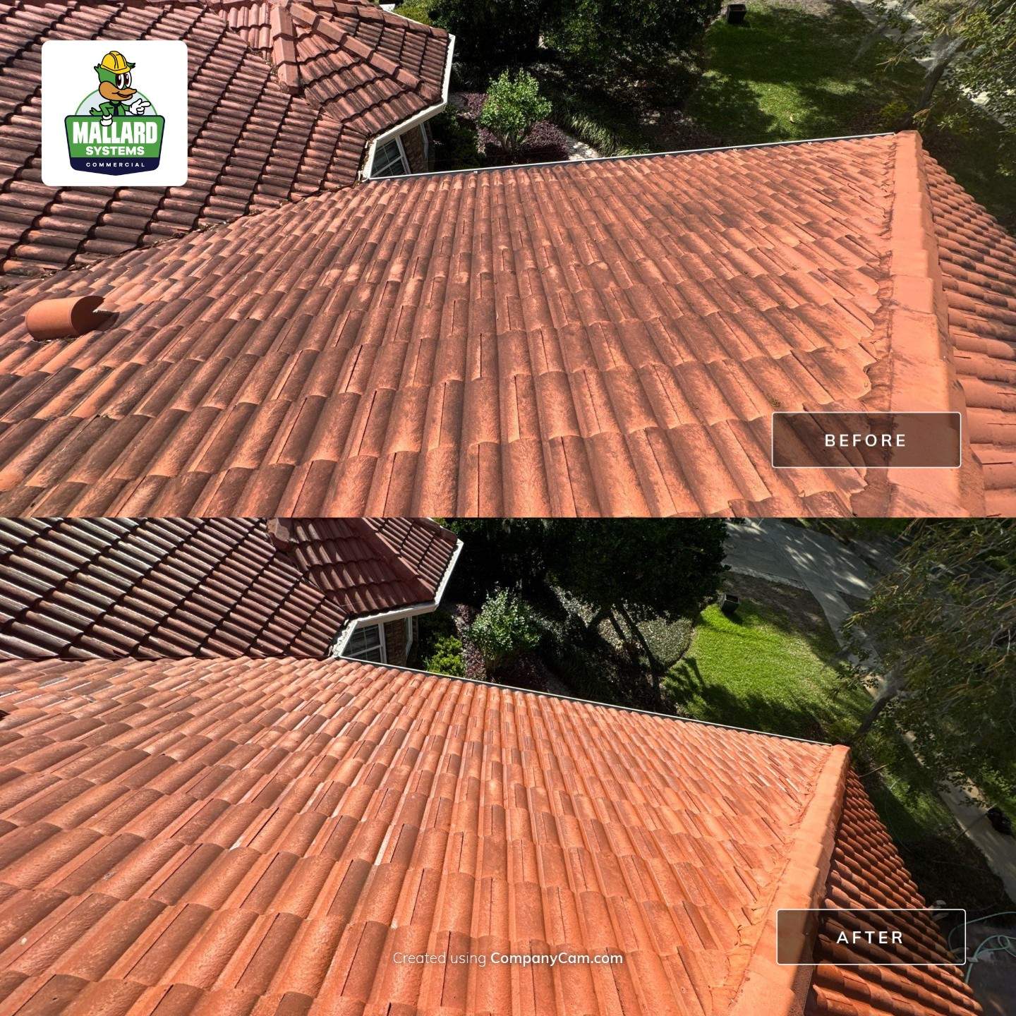 Barrel Tile Roof Cleaning by Mallard Systems