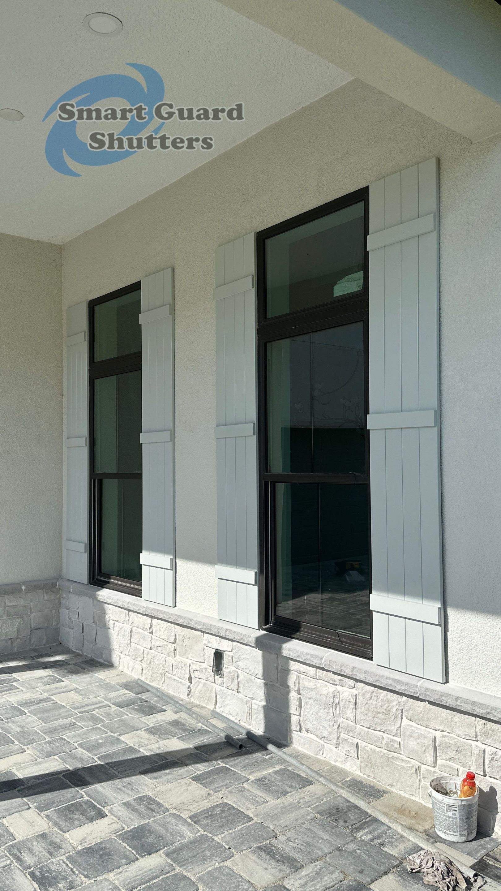 Decorative Board N Batten in Papyrus White by Smart Guard Shutters