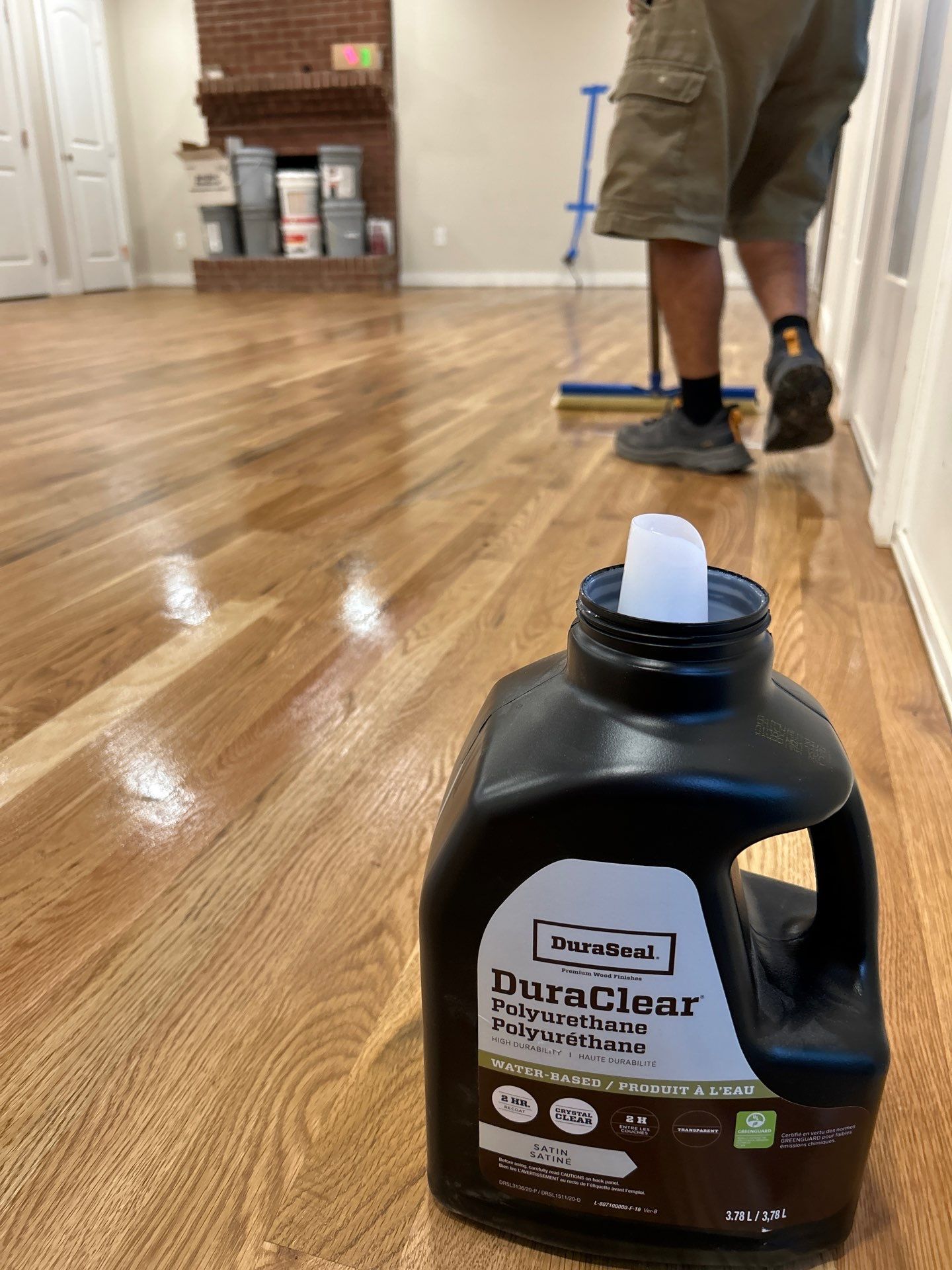 Remodel with existing and new white oak by Footprints Floors of East Atlanta