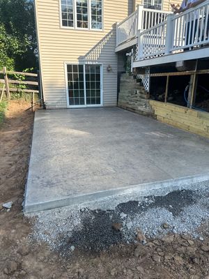 Rolled slate stamped patio 