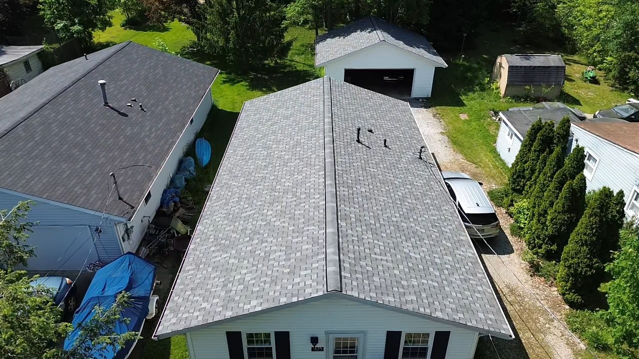 Atlas Pinnacle, Color, Coastal Granite, Drip Edge, Color, Birch White by Eagle Eye Roofing