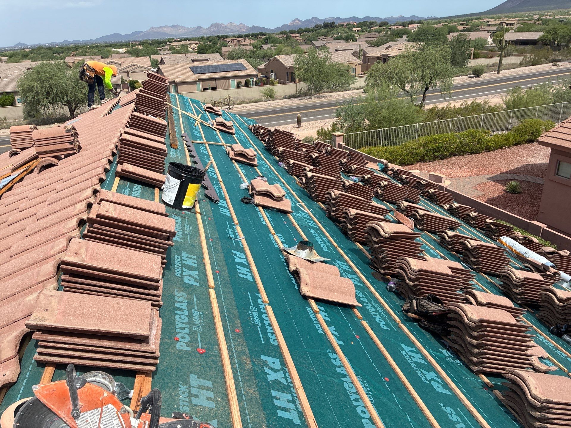 Residential Roof Install using Concrete Tiles in Gold Canyon by Weather-Tite Roofing