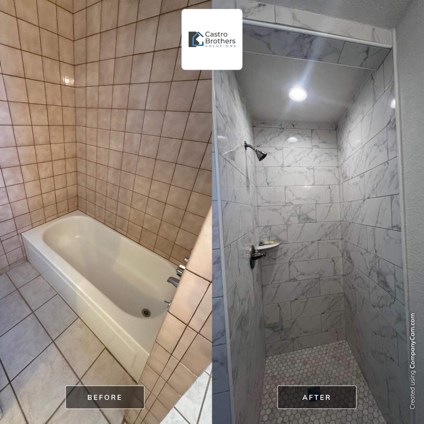 Bathroom shower remodel by Castro Brothers Solutions