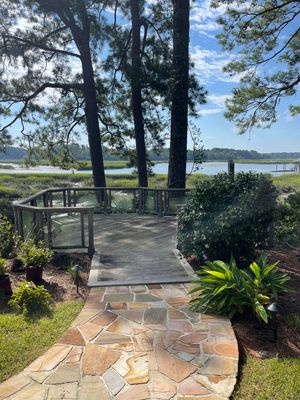 Natural Flagstone Walkway and Patio Installation in Bluffton