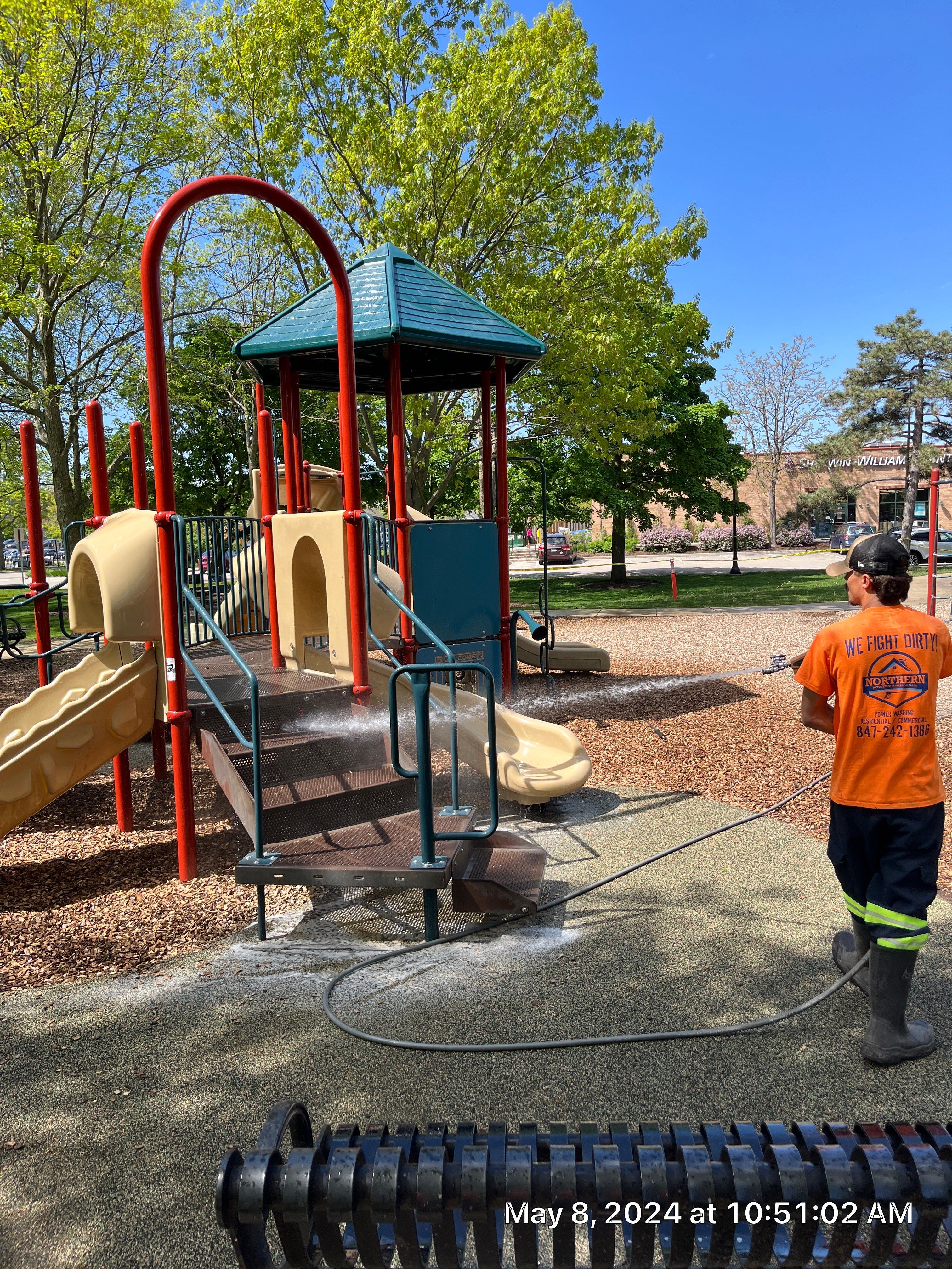 Playground cleaning by Northern Power Washing LLC.