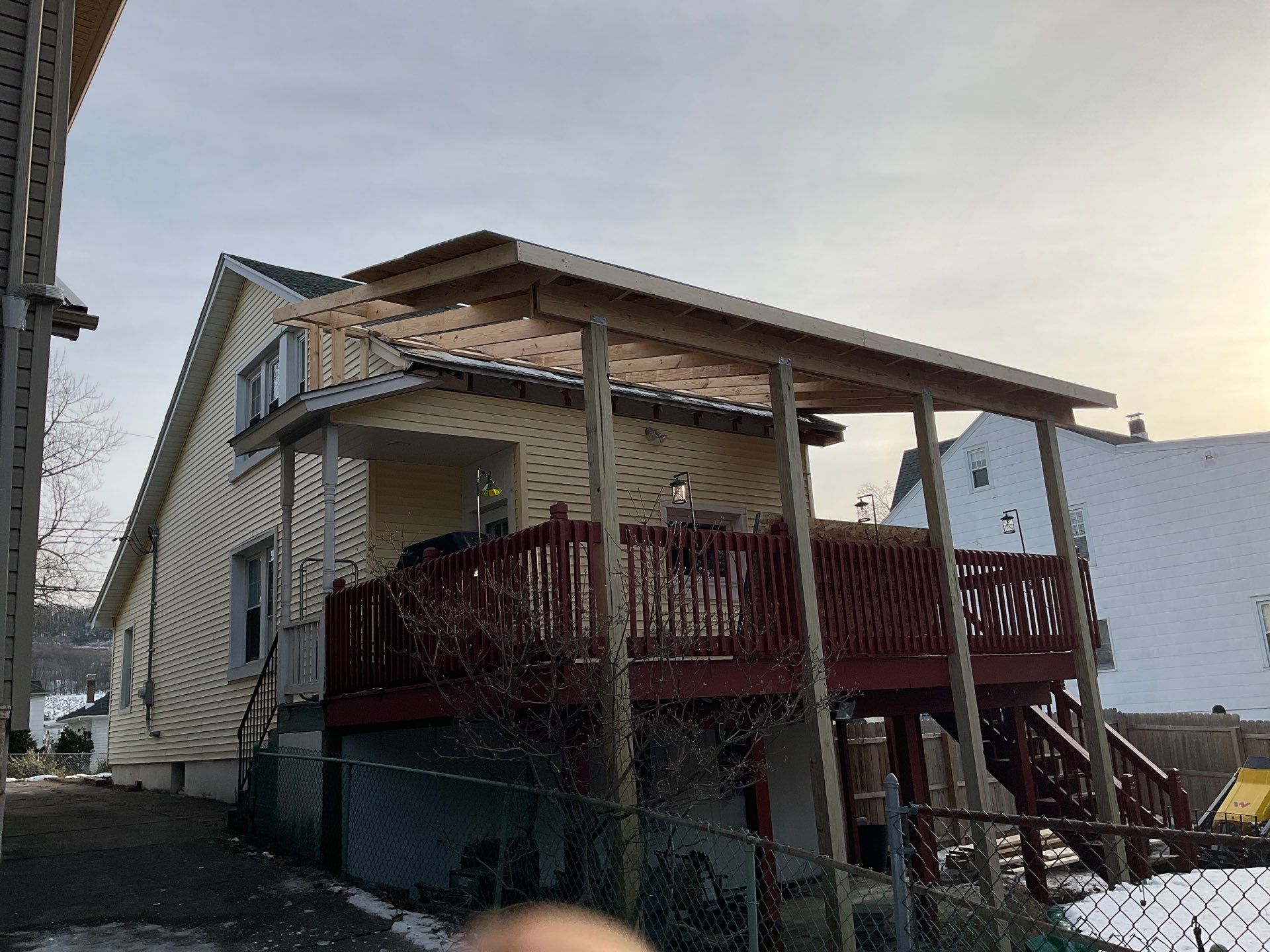 Porch roof Add-On and House Re-Single by Esh Builders