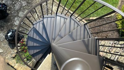 Refinishing Metal Railings and Spiral Staircase for Traveler’s Rest Estate