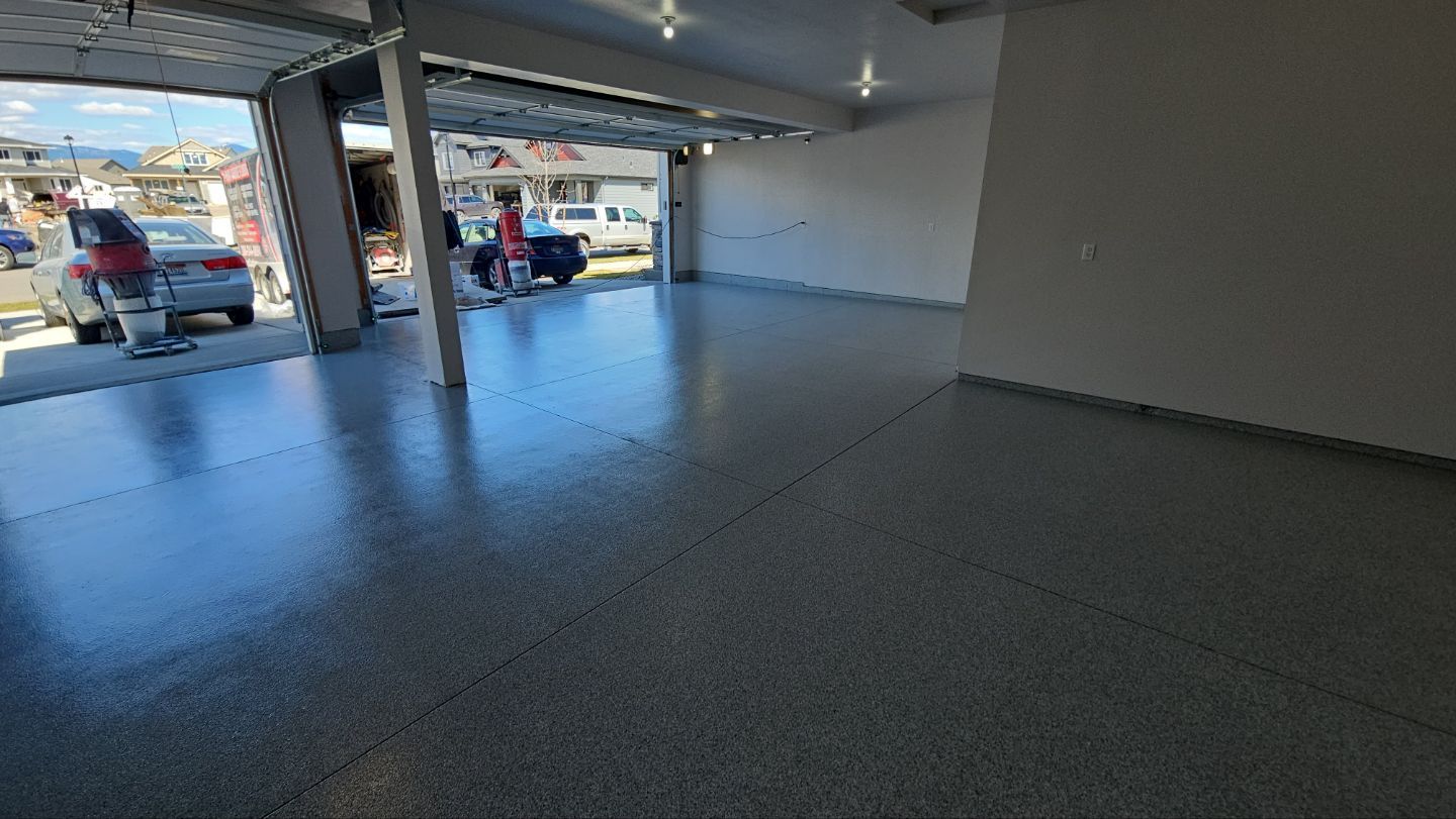 Garage Transformation using 1/8 Tidal Wave by Croc Coatings, LLC